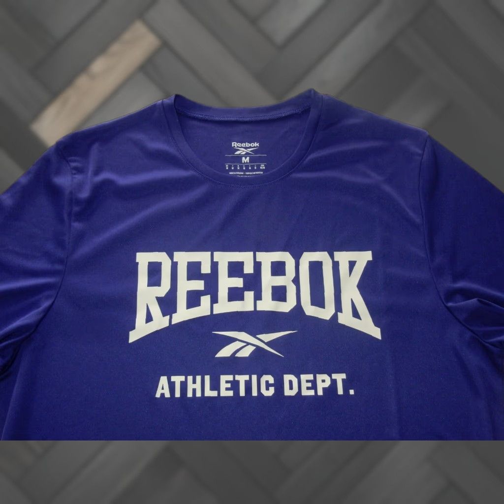 Reebok Reebok T-Shirt Blue M Men Short Sleeve Activewear Polyester Size US M / EU 48-50 / 2 - 1 Thumbnail