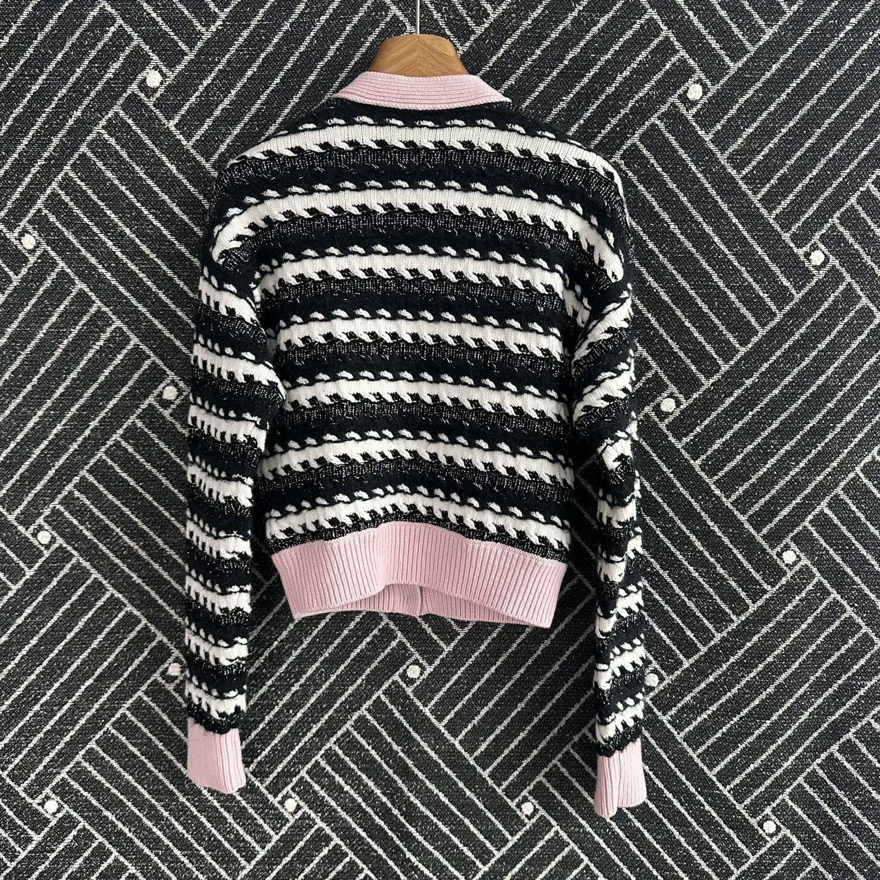 Chanel CHANEL 22B Pink Striped Cardigan (Haute Metiers d'Art) 34 Size XS / US 0-2 / IT 36-38 - 2 Thumbnail