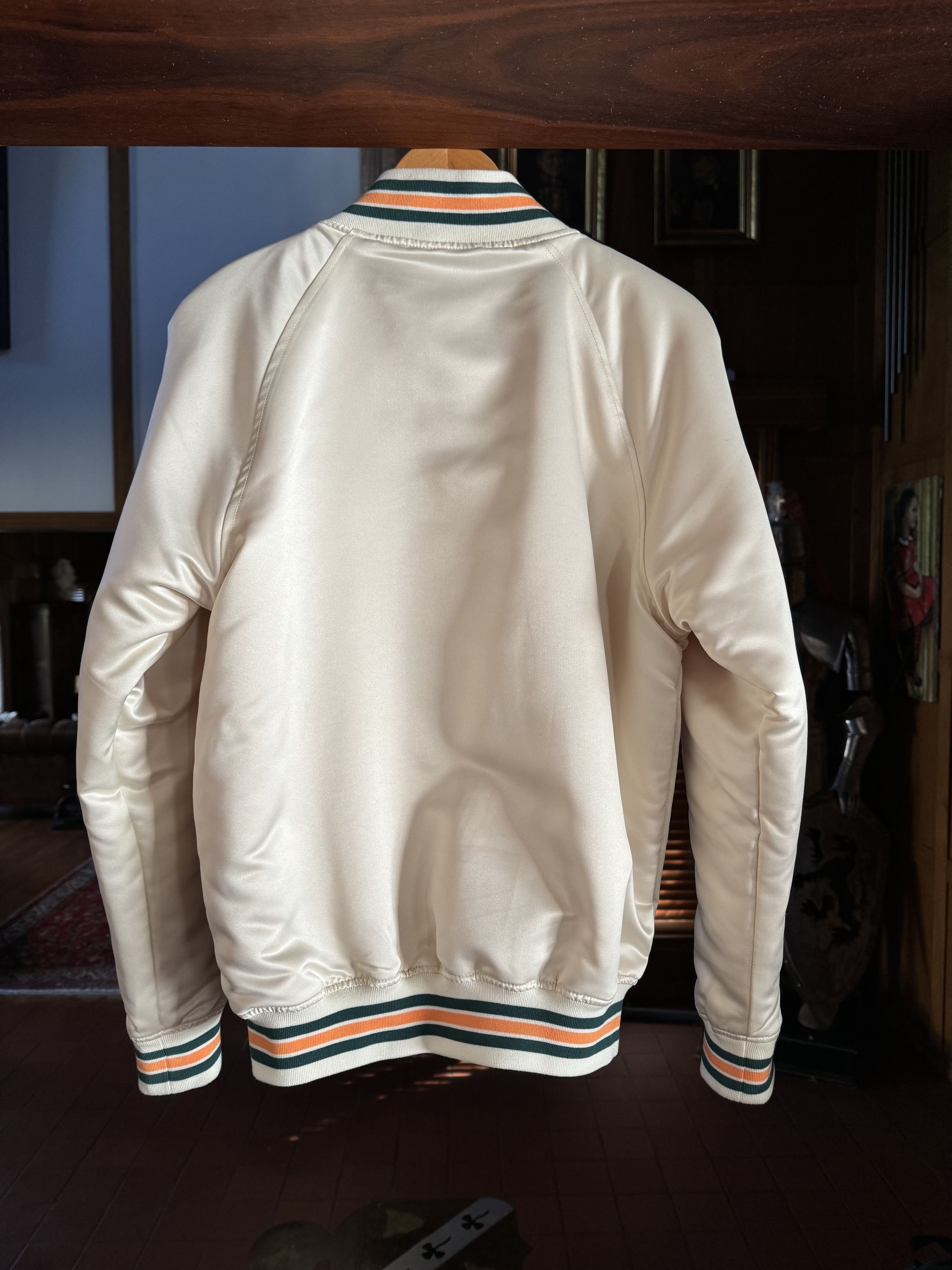 Midnight Organic ORGANIC Satin Varsity Jacket - Small / Cream Size US S / EU 44-46 / 1 - 2 Thumbnail