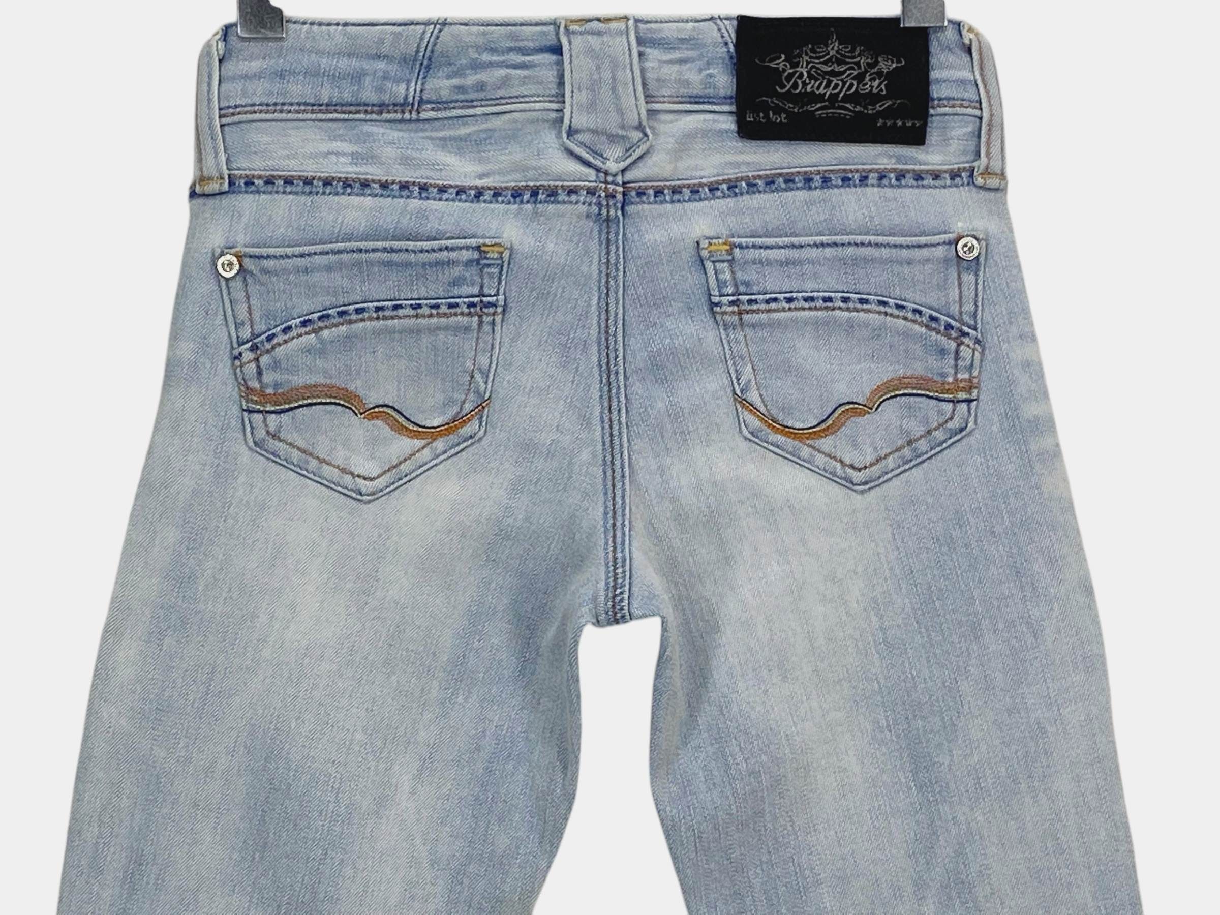 Japanese Brand Brappers Denim Jeans Distressed Jeans Size 22" - 6 Thumbnail