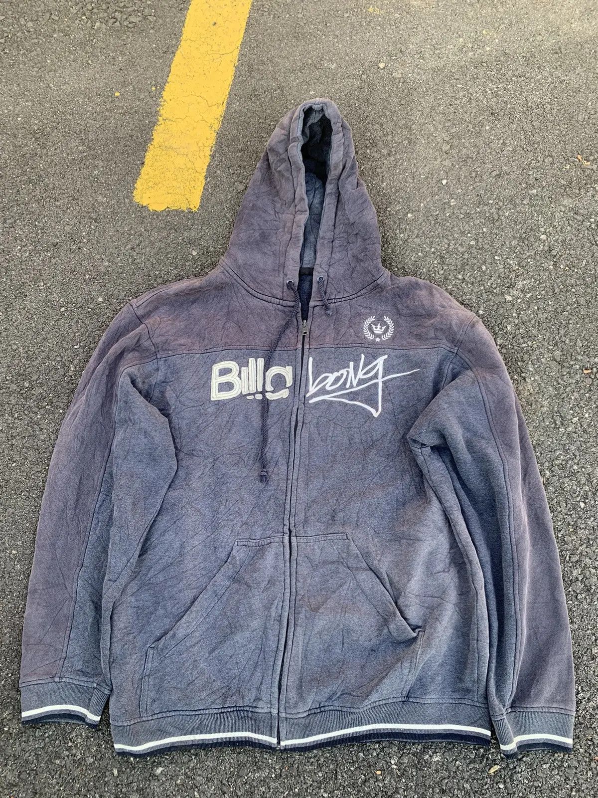 Vintage Billabong Zip Hoodie Faded grey Surfwear