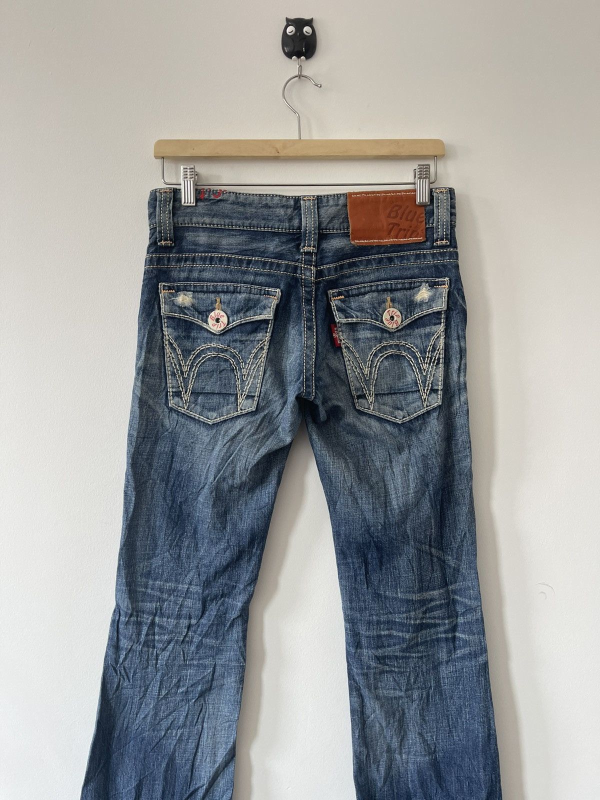 Edwin Rare Vintage EDWIN Blue Trip Boot Cut Flare Japan Denim Size 28" / US 6 / IT 42 - 4 Thumbnail