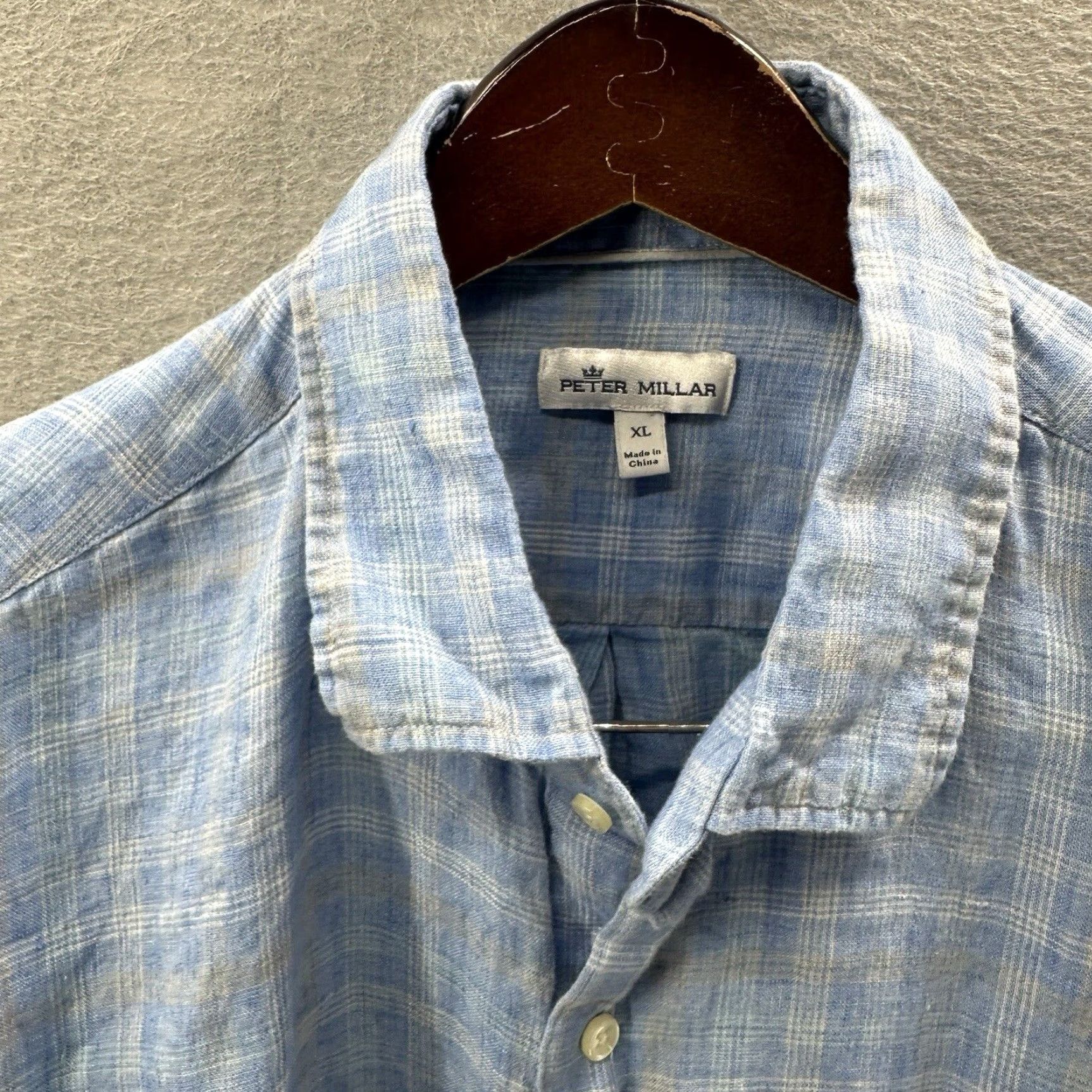 Peter Millar Vintage Peter Millar Men's Dress Shirt XL Blue Linen Button-Down Preppy Casual Size US XL / EU 56 / 4 - 6 Thumbnail