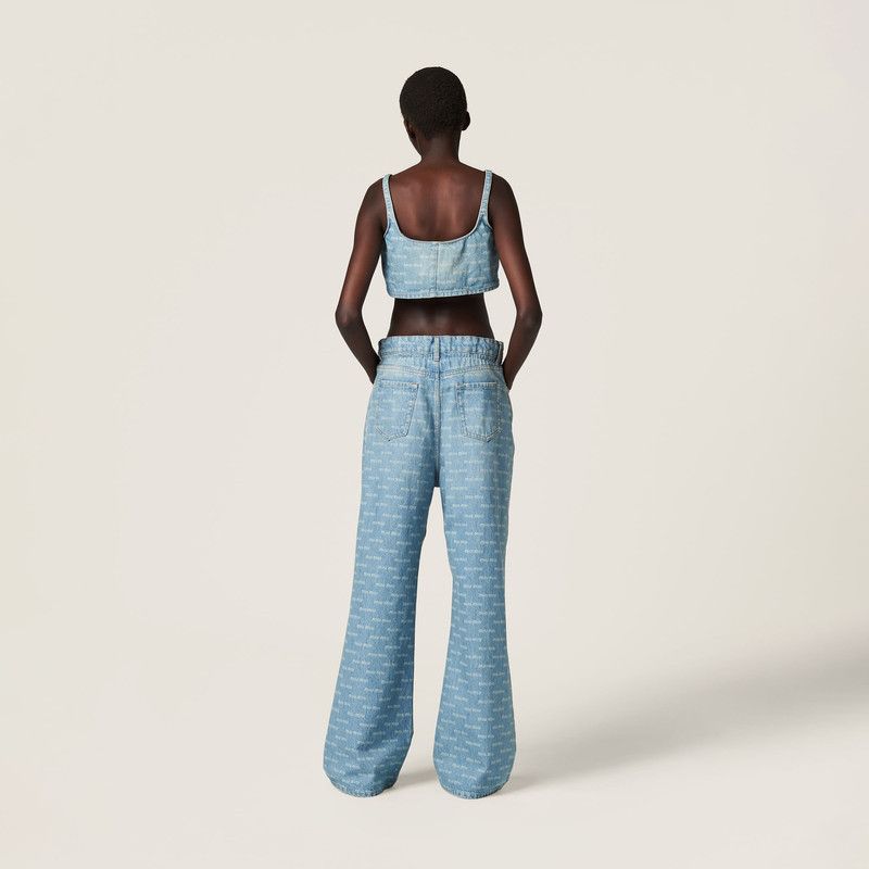 Miu Miu o1B3y1r0526 Denim Top in Blue Size XS / US 0-2 / IT 36-38 - 3 Thumbnail