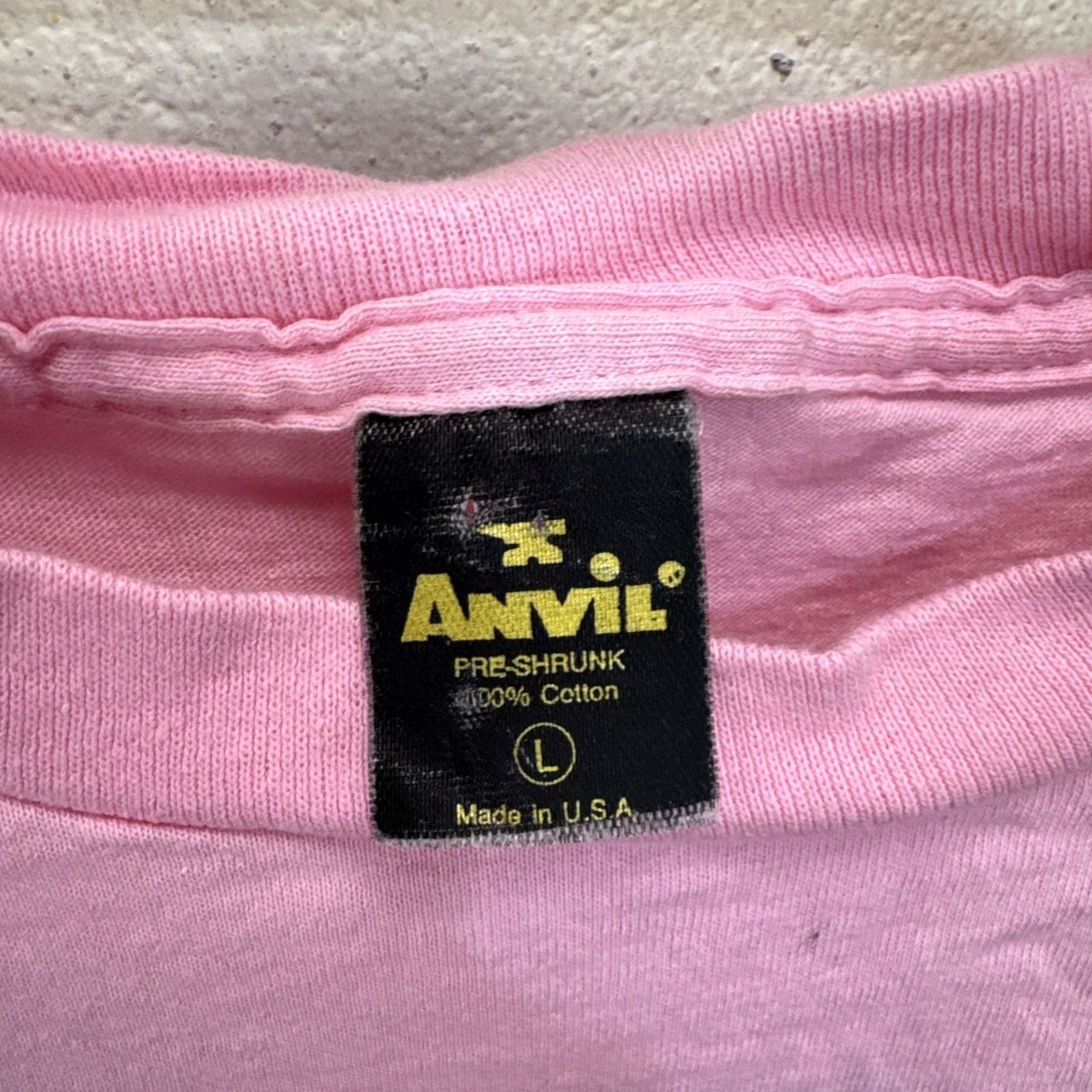 Anvil VINTAGE Pink Panther T Shirt 80s 1988 Anvil Knit Cotton Crew Neck Short Sleeve Large Pink Unisex Adults Size US L / EU 52-54 / 3 - 3 Thumbnail