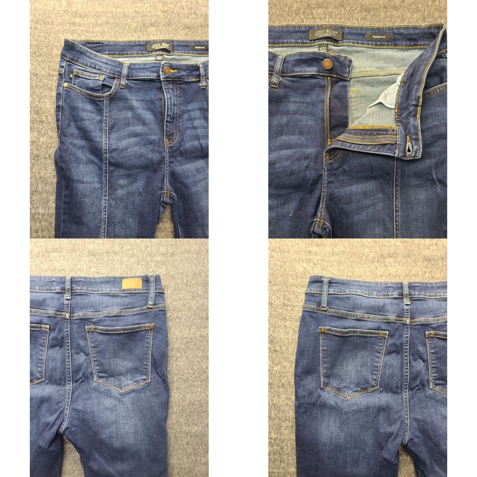Vintage Judy Blue Jeans Womens 32x27 Distressed High Rise Slim Ankle Stretch Denim Cotton Spandex Button Zip Pocket Blue Jeans Size 24" / US 00 / IT 34 - 8 Thumbnail