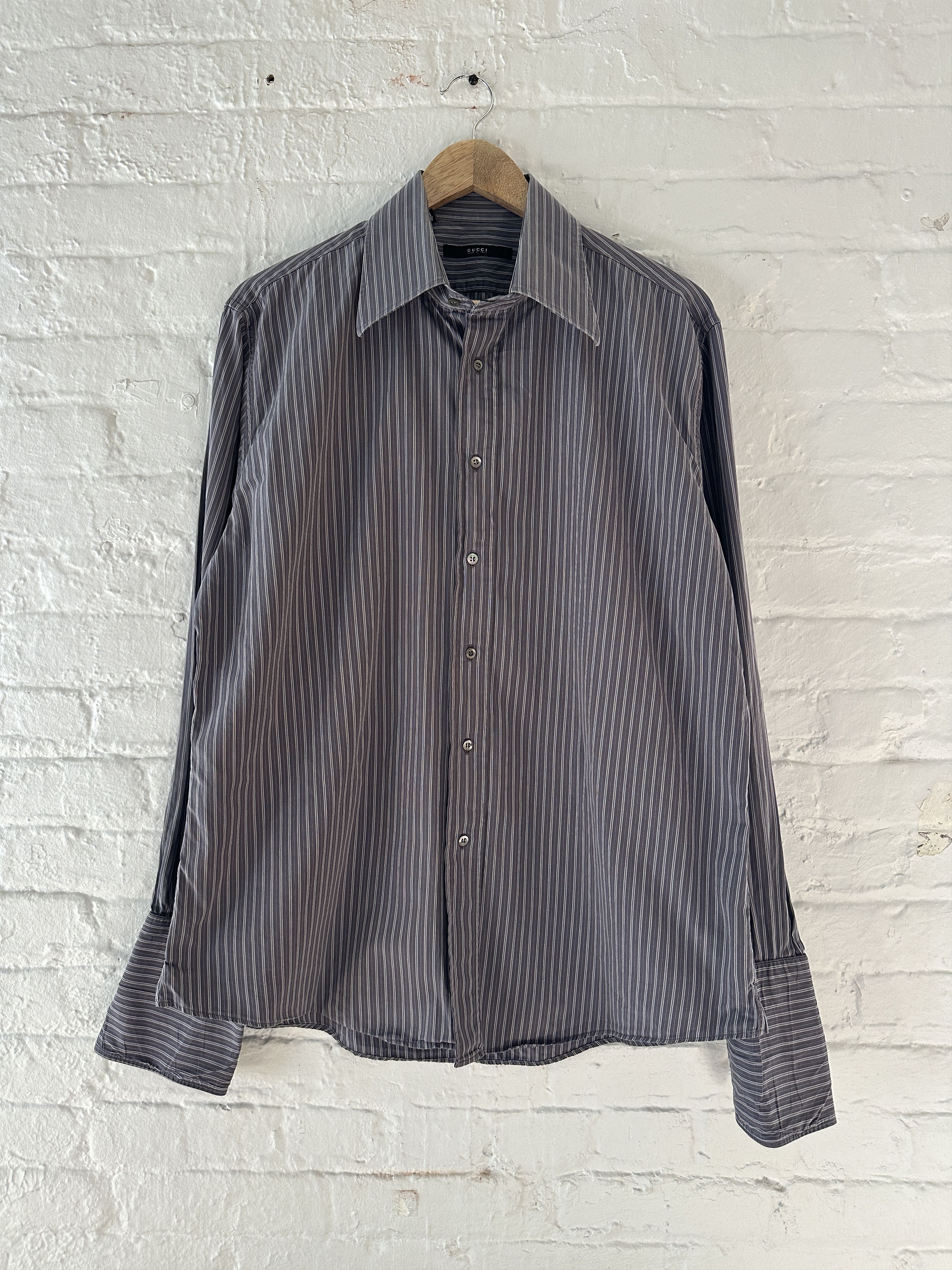 Gucci Gucci by Tom Ford Striped Button Up Shirt Size US XL / EU 56 / 4 - 1 Thumbnail