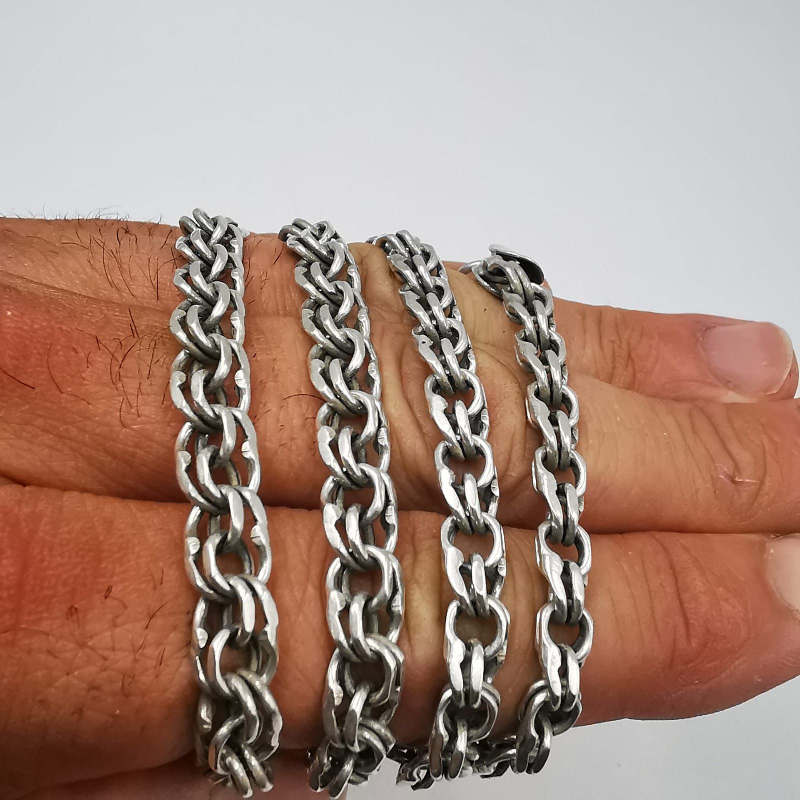 Sterling Silver Vintage Jewelry Chain, 925 Sterling Silver, Signed 45,42g Size ONE SIZE - 7 Thumbnail
