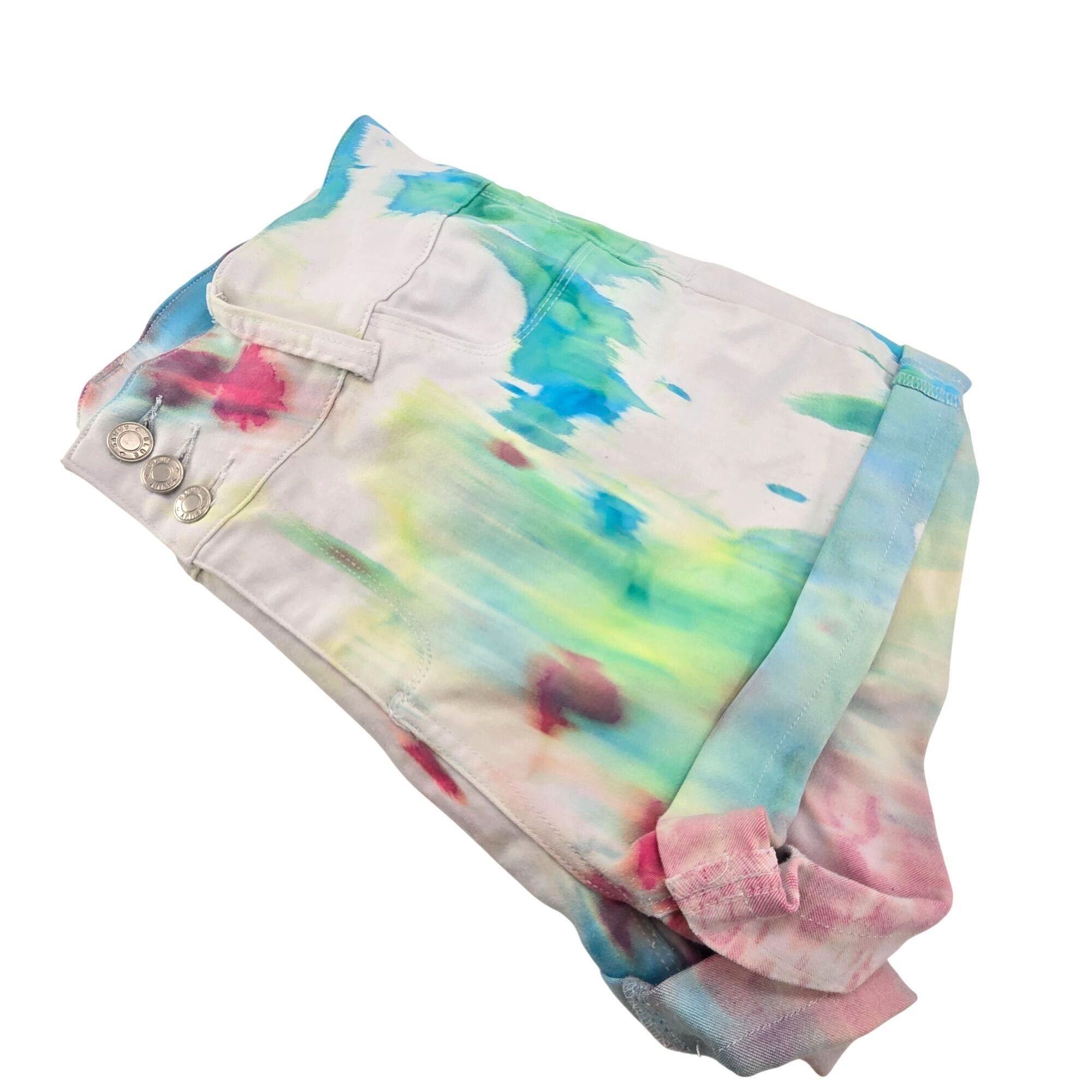 Other Tie-Dye Shorts Blue Savvy High-Waisted Juniors 3 Button Size Size 35" - 6 Thumbnail