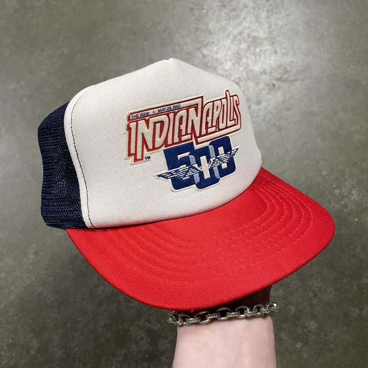 NASCAR × Vintage Vintage NASCAR Indianapolis 500 SnapBack Trucker Hat 80s Size ONE SIZE - 1 Thumbnail