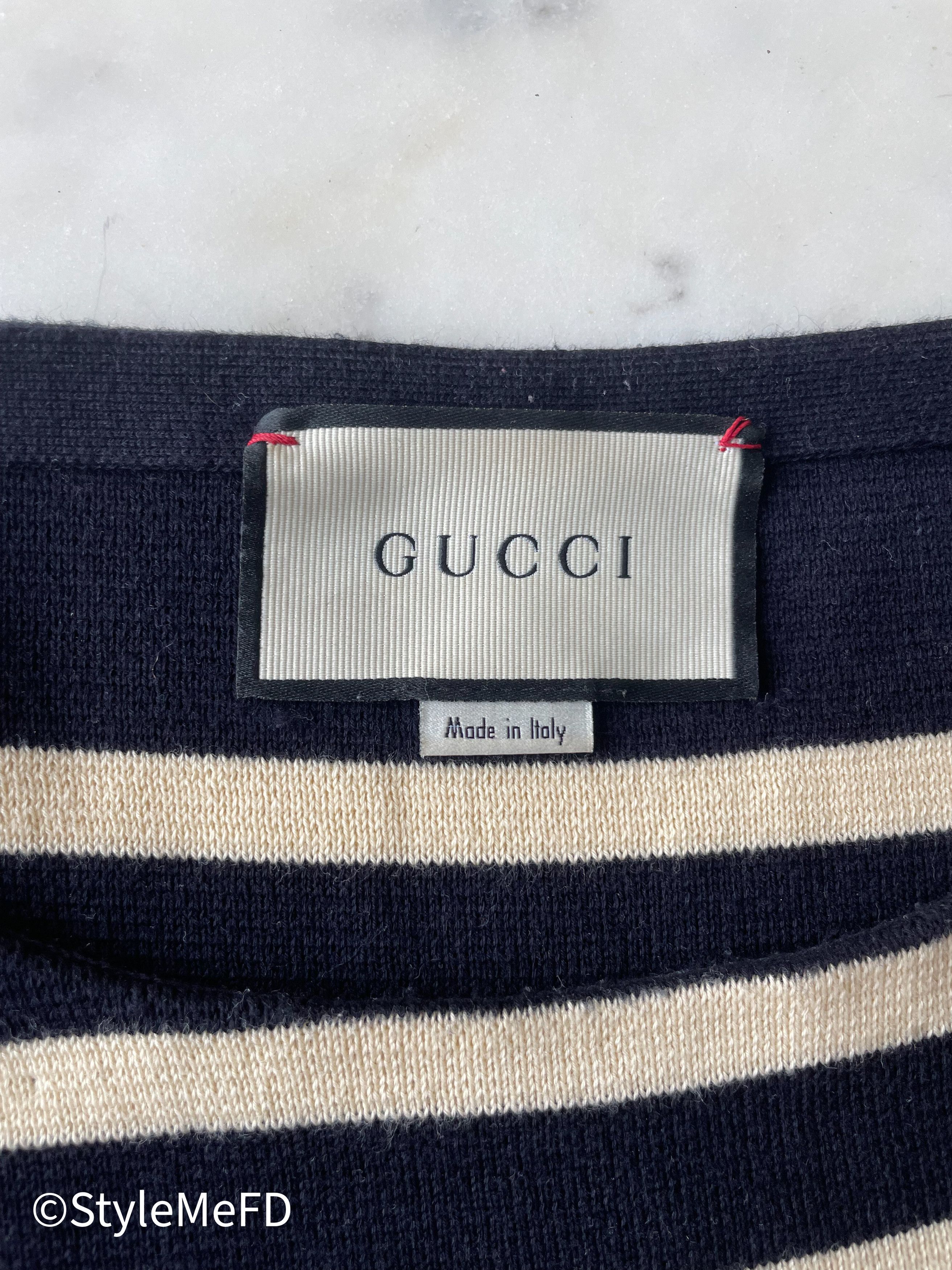 Gucci Gucci “Gucci Band” Striped Pullover w Pocket & Patch Details Size US L / EU 52-54 / 3 - 6 Thumbnail