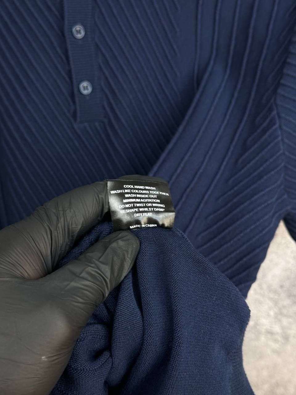Wax London Wax London Naples Knit Polo Shirt Navy Ribbed SS Cuffs Size US S / EU 44-46 / 1 - 11 Thumbnail