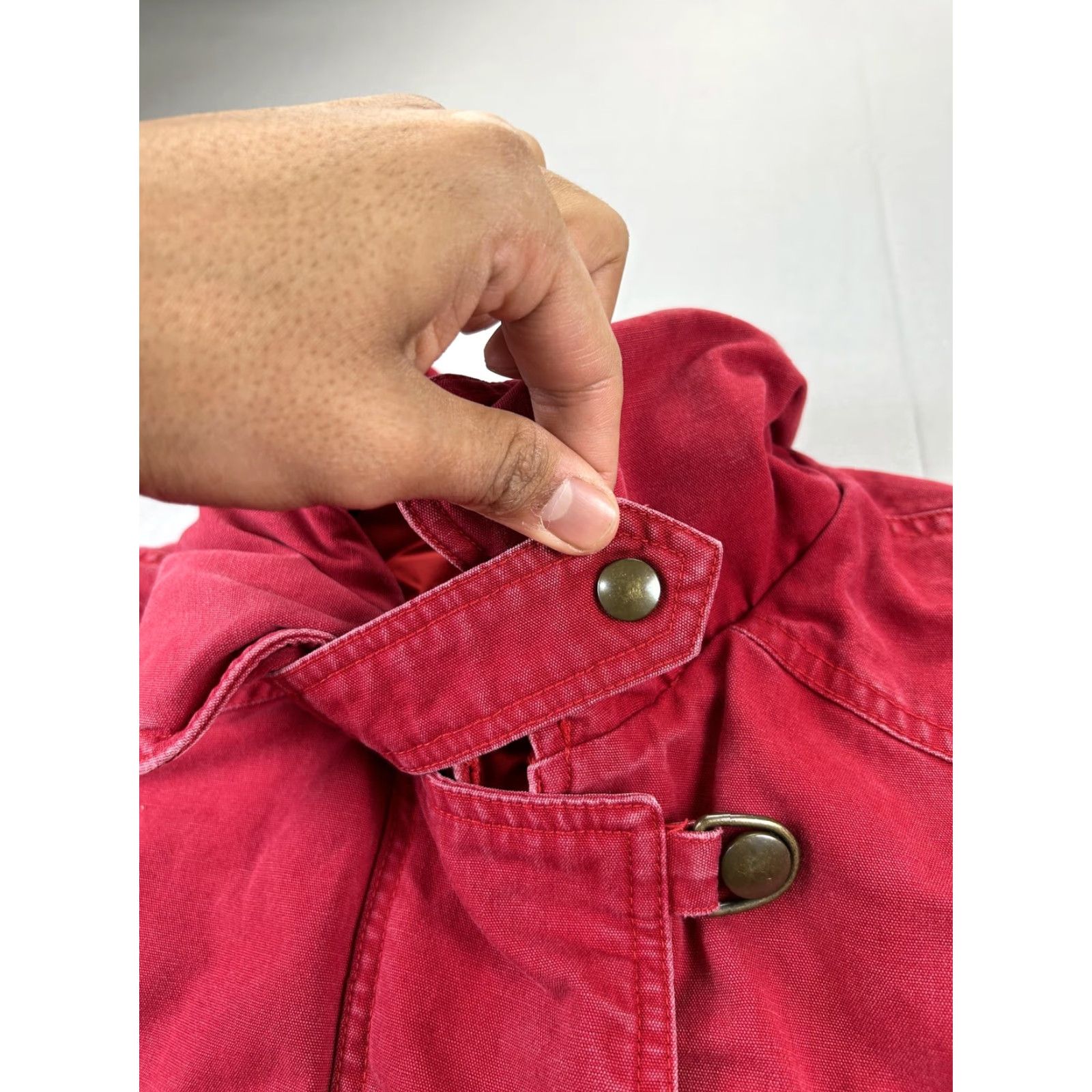 Eddie Bauer VINTAGE Eddie Bauer Coat Parka Women’s Medium Red Down Lined 90s Canvas Nylon Full Zip Pockets Collar Casual Travel Size M / US 6-8 / IT 42-44 - 7 Thumbnail