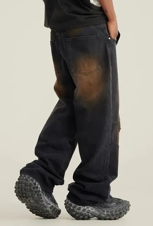 Japanese Brand × Jean Vintage washed grunge wide leg jeans Size US 32 / EU 48 - 3 Thumbnail