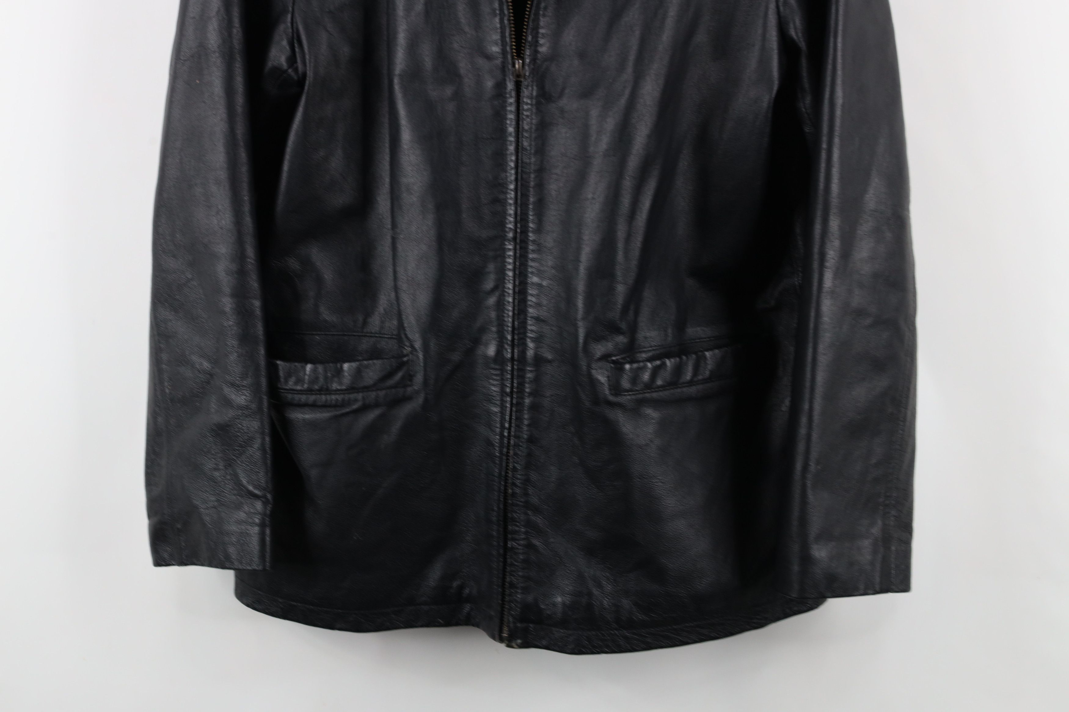 Vintage Vintage 90s Streetwear Quilted Leather Full Zip Jacket Size M / US 6-8 / IT 42-44 - 3 Thumbnail