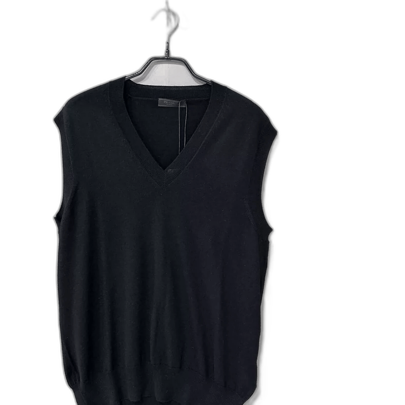 Prada Black Wool Knit Vest by Prada Size US L / EU 52-54 / 3 - 1 Thumbnail