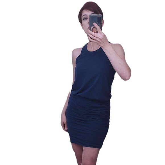 Anthropologie × Sundry Anthro Sundry navy sleeveless ruched tank dress S Size S / US 4 / IT 40 - 1 Thumbnail