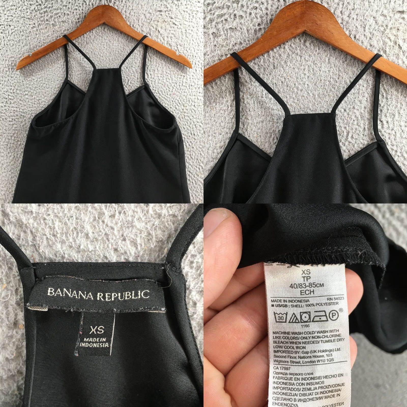 Banana Republic Banana Republic Camisole Womens XS Black Spaghetti Strap Tank Top Size XS / US 0-2 / IT 36-38 - 8 Thumbnail