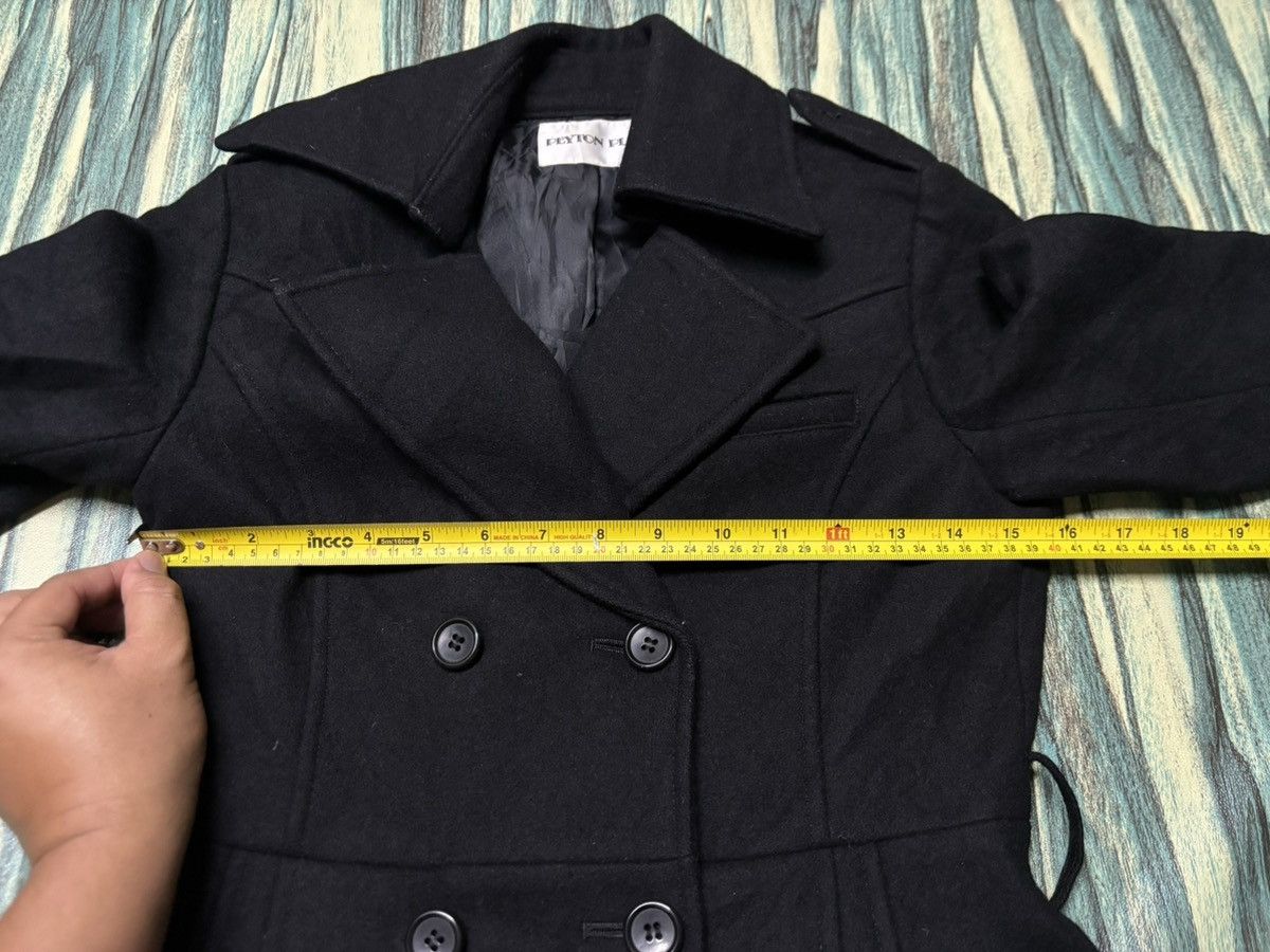 Japanese Brand Peyton Place Black Double Breasted Wool Coat Size M / US 6-8 / IT 42-44 - 9 Thumbnail
