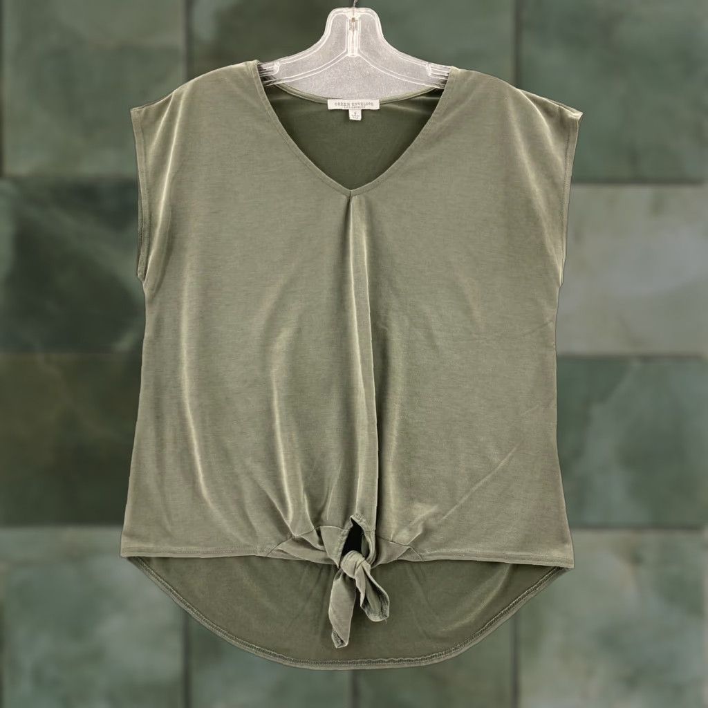 Vintage Green Envelope T-Shirt USA Made Womens Small Green Short Sleeve Pullover Top Size S / US 4 / IT 40 - 1 Thumbnail