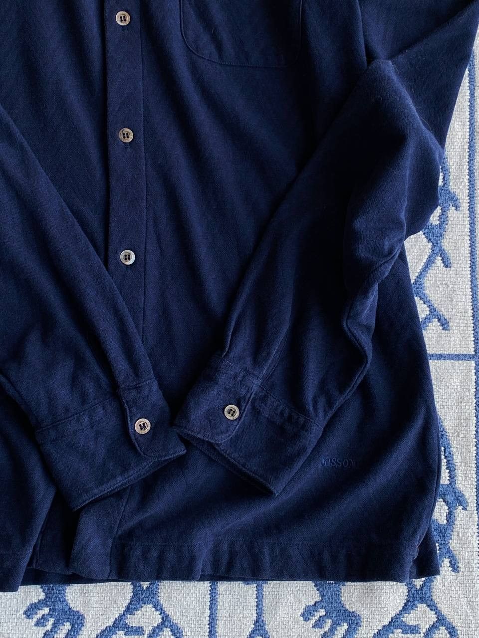 Missoni Missoni Shirt Navy Zigzag Pattern Size US M / EU 48-50 / 2 - 8 Thumbnail