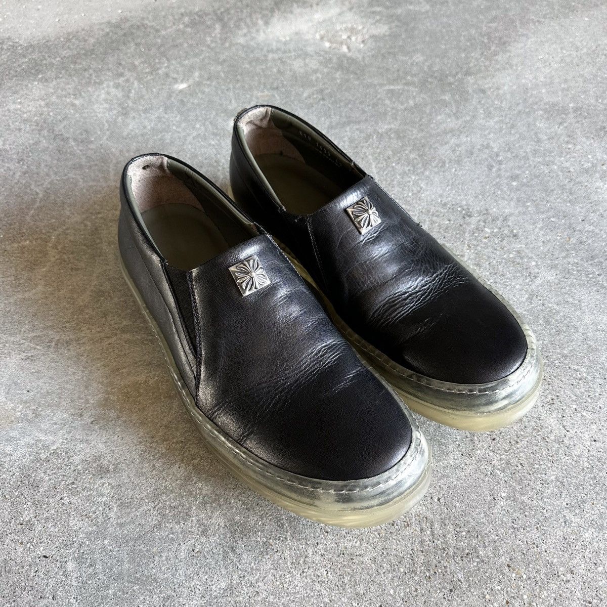 Chrome Hearts × Rick Owens 1/1 Pyramid Stud Special Order Leather No Cap Boat Sneakers Size US 9.5 / EU 42-43 - 7 Thumbnail