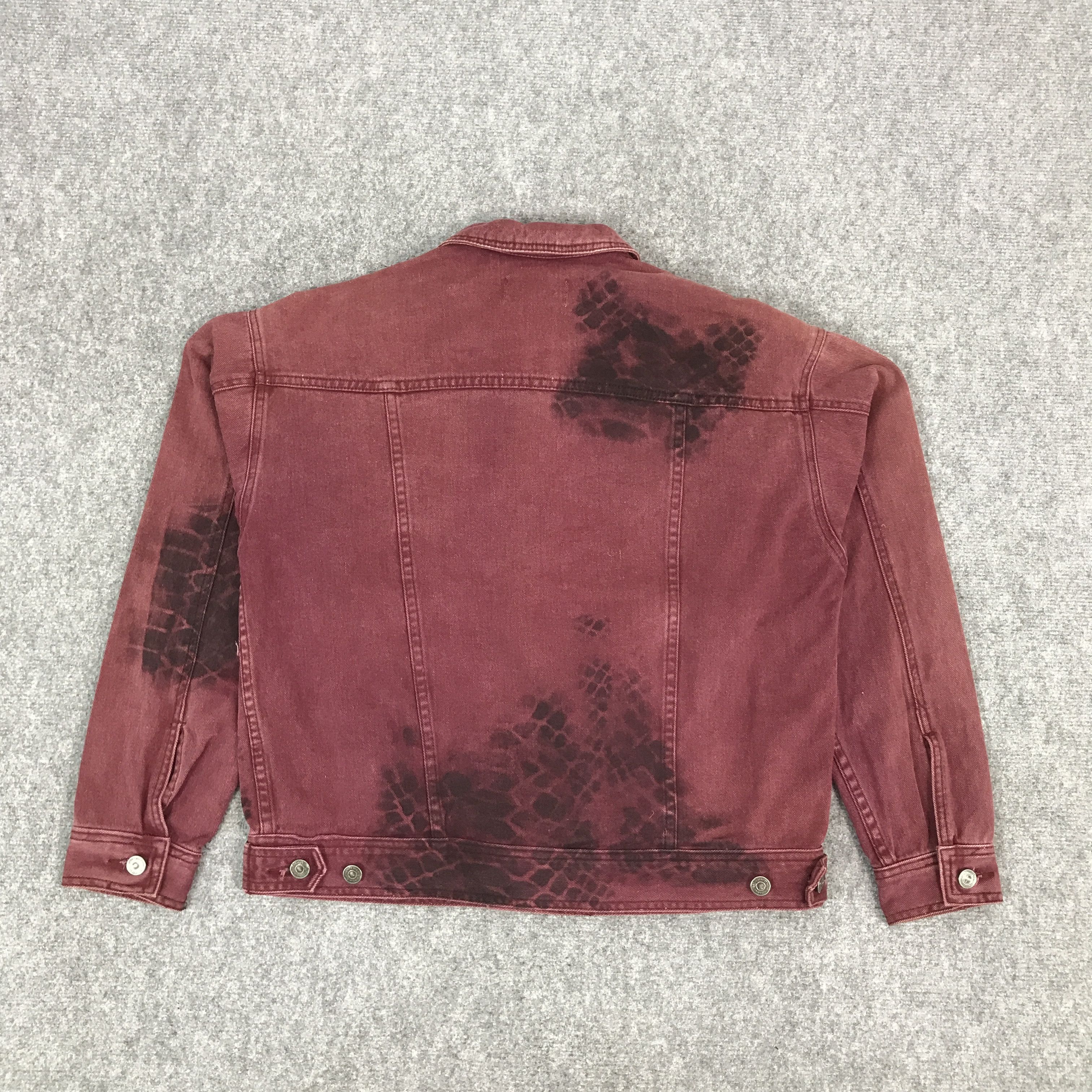 Japanese Brand JAPAN A.FLASH RED FADED BUTTON DENIM JACKET Size US M / EU 48-50 / 2 - 2 Thumbnail