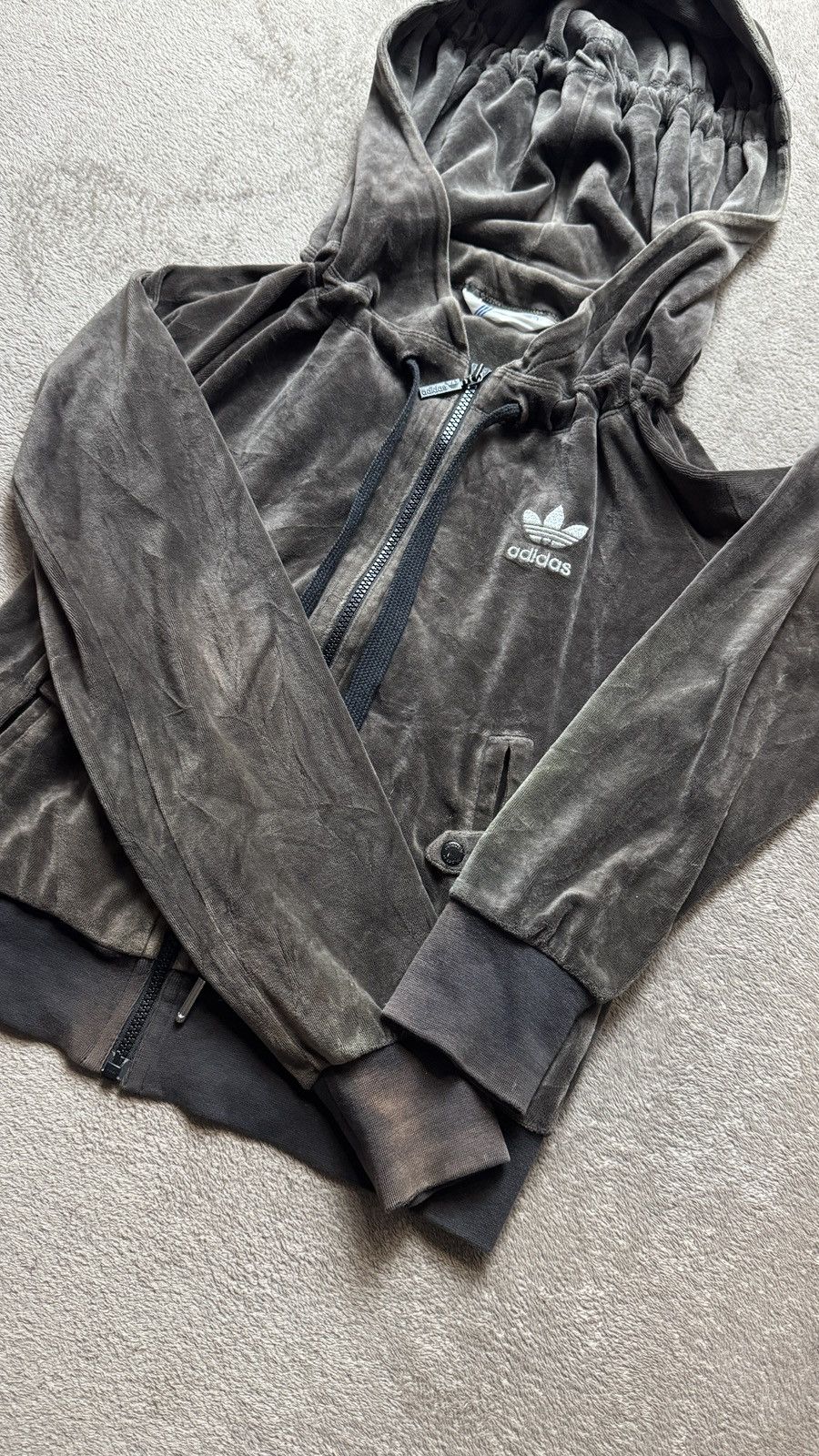 Japanese Brand Adidas Y2K Faded Mudwash Sick Zip Up Hood cdg grunge y-3 ysl Size L / US 10 / IT 46 - 5 Thumbnail
