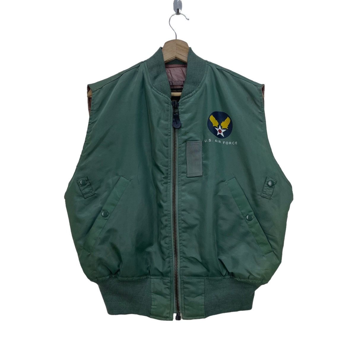 image of USAF x USN Army Air Force Vest Jacket in Green, Men's (Size Medium)