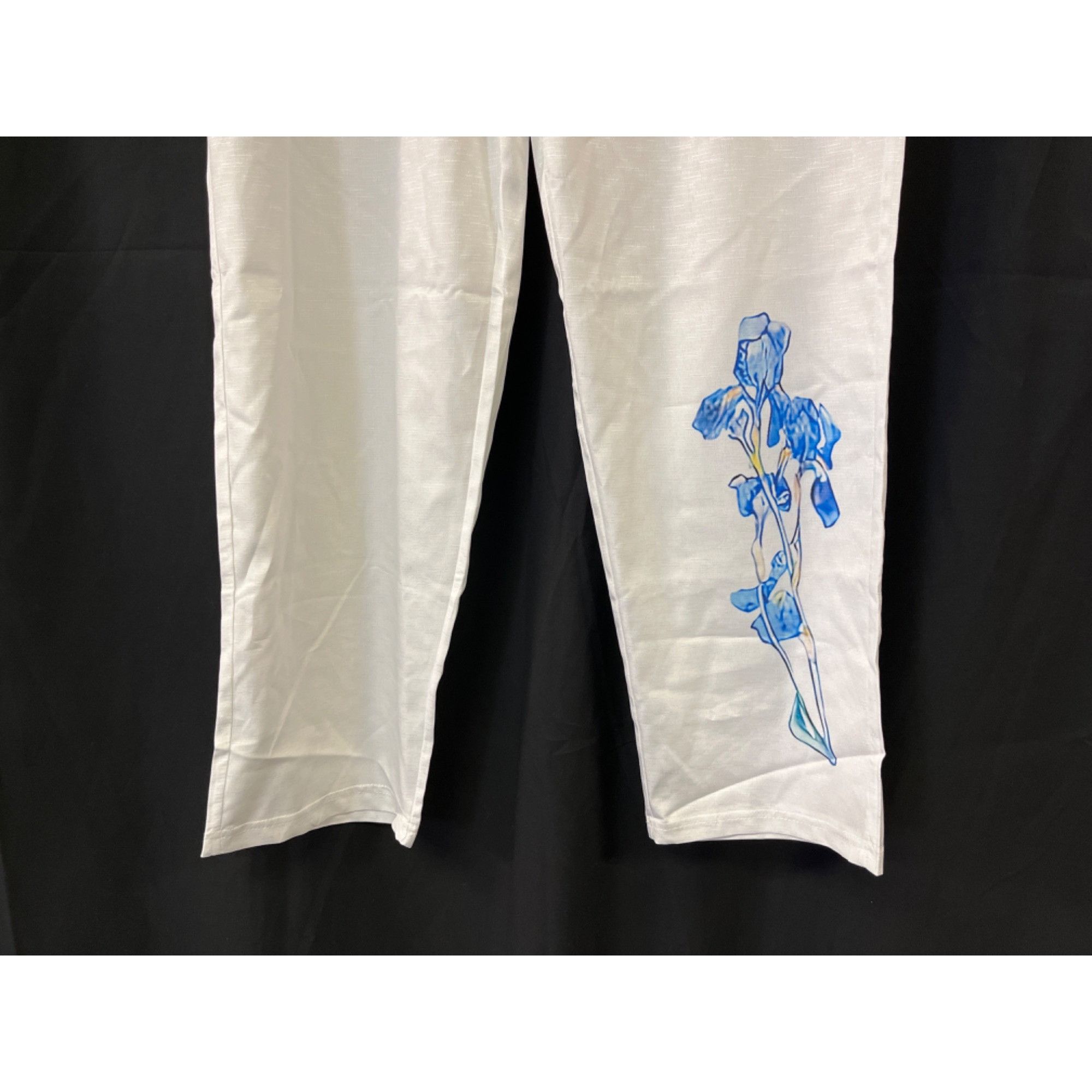 Other Unique Floral Women's White Pants/Trousers Sz XL SKU 4527 Size 34" / US 12 / IT 48 - 3 Thumbnail