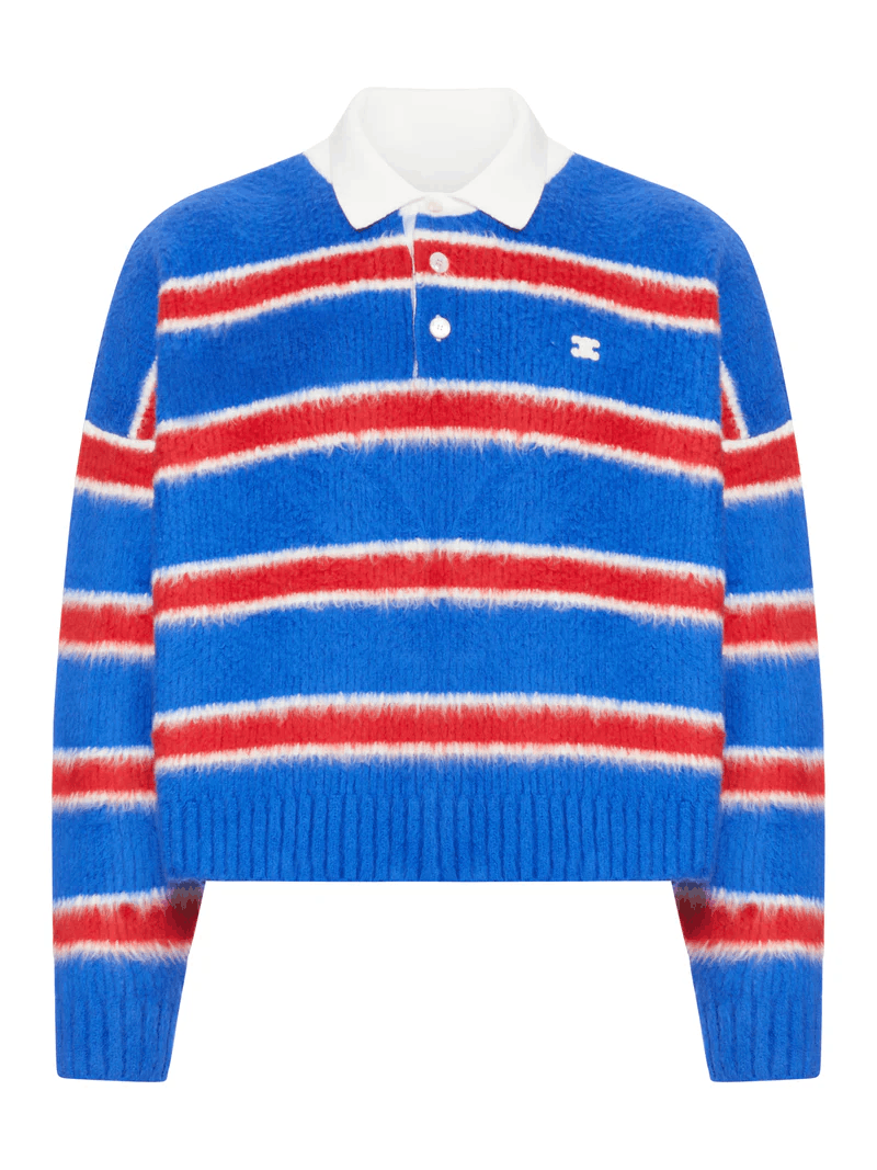 Celine CELINE Blue/Red/Ecru Striped Sweater New & Authentic Size US L / EU 52-54 / 3 - 1 Thumbnail