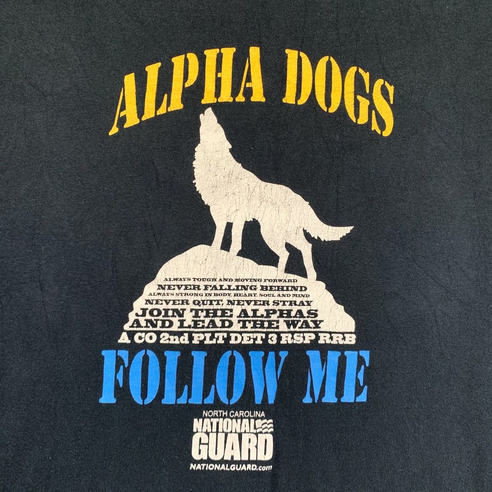 Gildan Vintage Gildan Army National Guard T-shirt North Carolina Alpha Dogs 90s Black Graphic Tee Unisex Mens Womens S/M Size US S / EU 44-46 / 1 - 4 Thumbnail