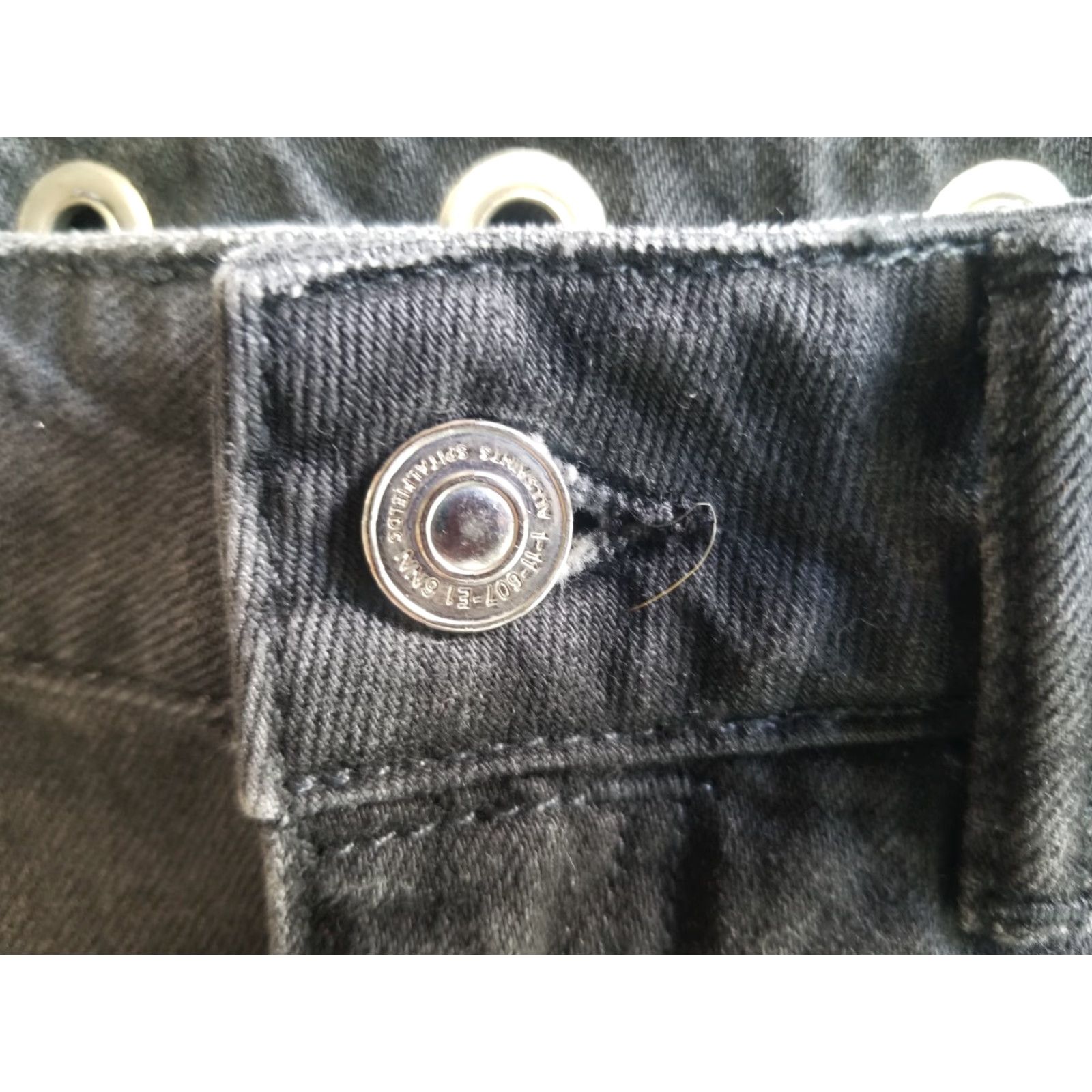Allsaints AllSaints Skirt Denim Mini Black Size 2 Women Short Grommet Waist Lila All Saints 2 Black Mini Skirt Womens Size 26" / US 2 / IT 38 - 4 Thumbnail