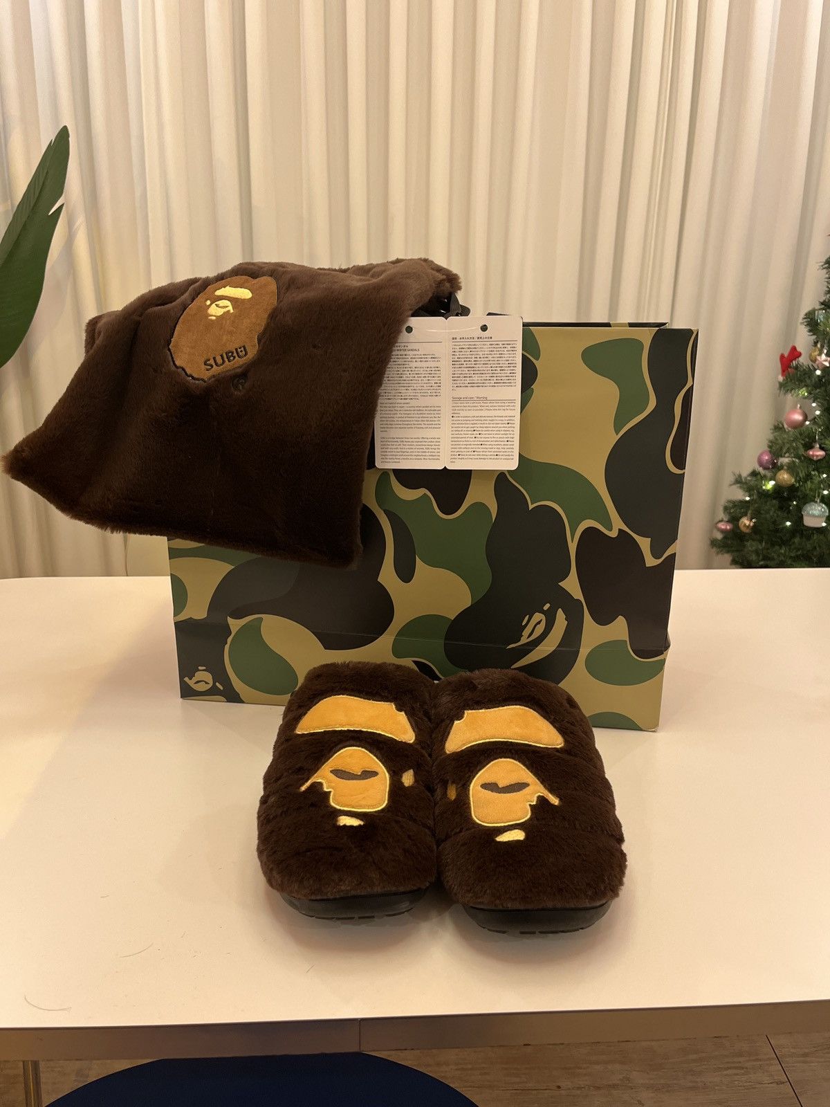 Bape × SUBU BAPE X SUBU APE HEAD PUFFER SANDALS | Grailed