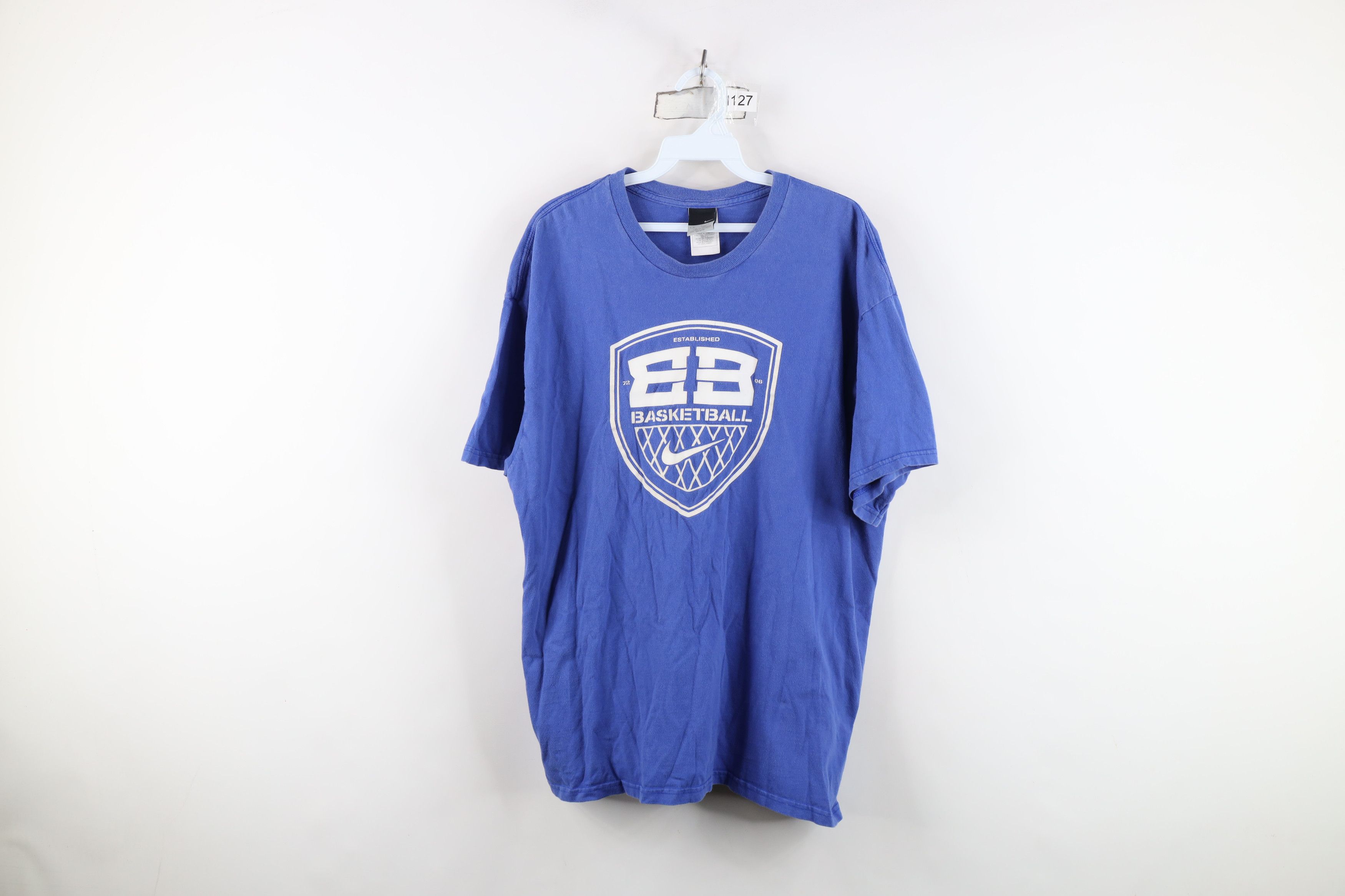 Nike Vintage Nike Basketball Scott Center Swoosh T-Shirt Blue Size US XL / EU 56 / 4 - 1 Thumbnail