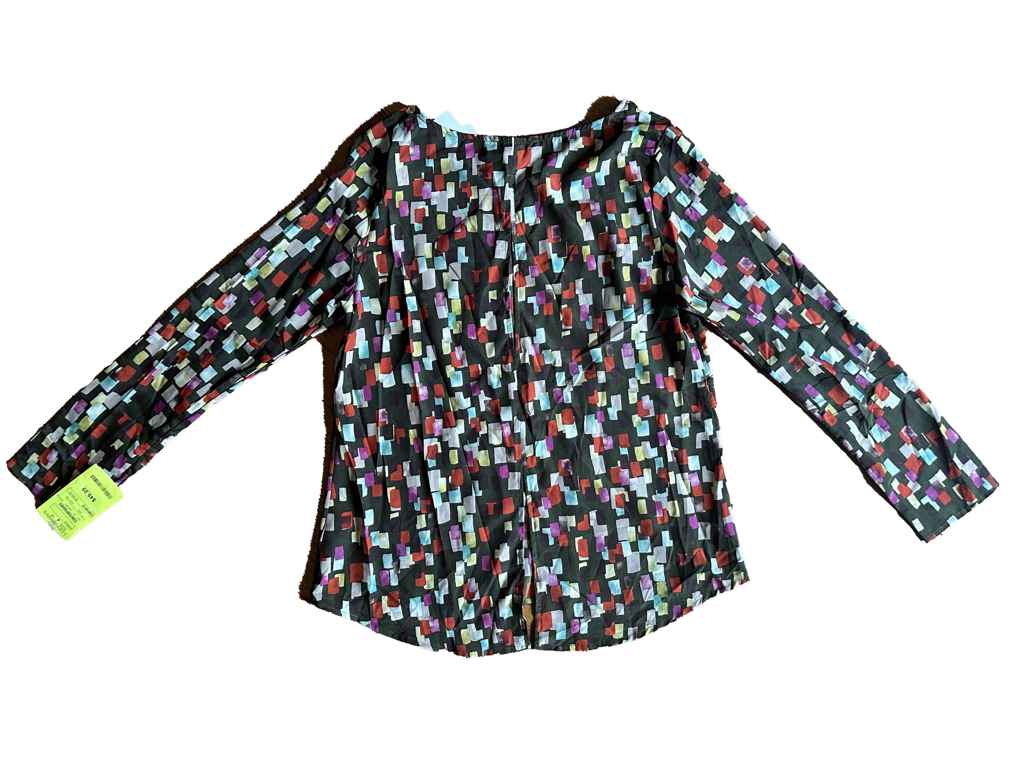 Other Jaye.e Multi-Color Long Sleeve Blouse w/ back slit sz M Size M / US 6-8 / IT 42-44 - 2 Thumbnail