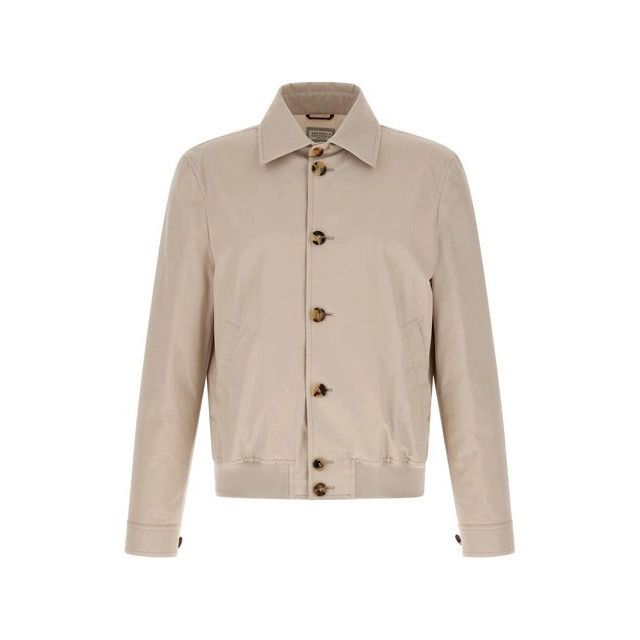 Brunello Cucinelli BRUNELLO CUCINELLI Beige Cotton Jacket New & Authentic (Men' Size US L / EU 52-54 / 3 - 1 Thumbnail