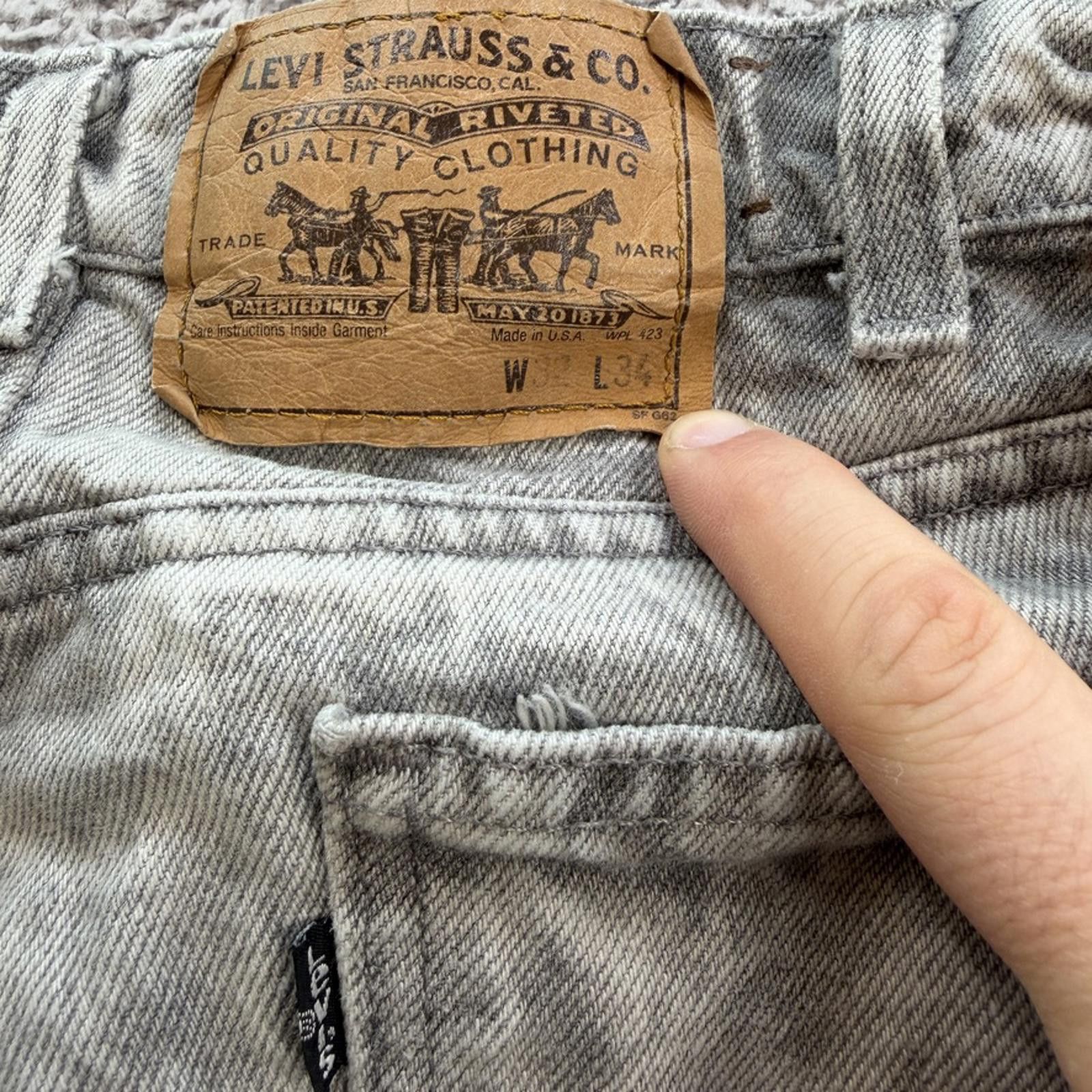Levi's Vintage 90s Levis 501 Jeans Gray Acid Wash Denim 32x34 USA Size US 32 / EU 48 - 6 Thumbnail