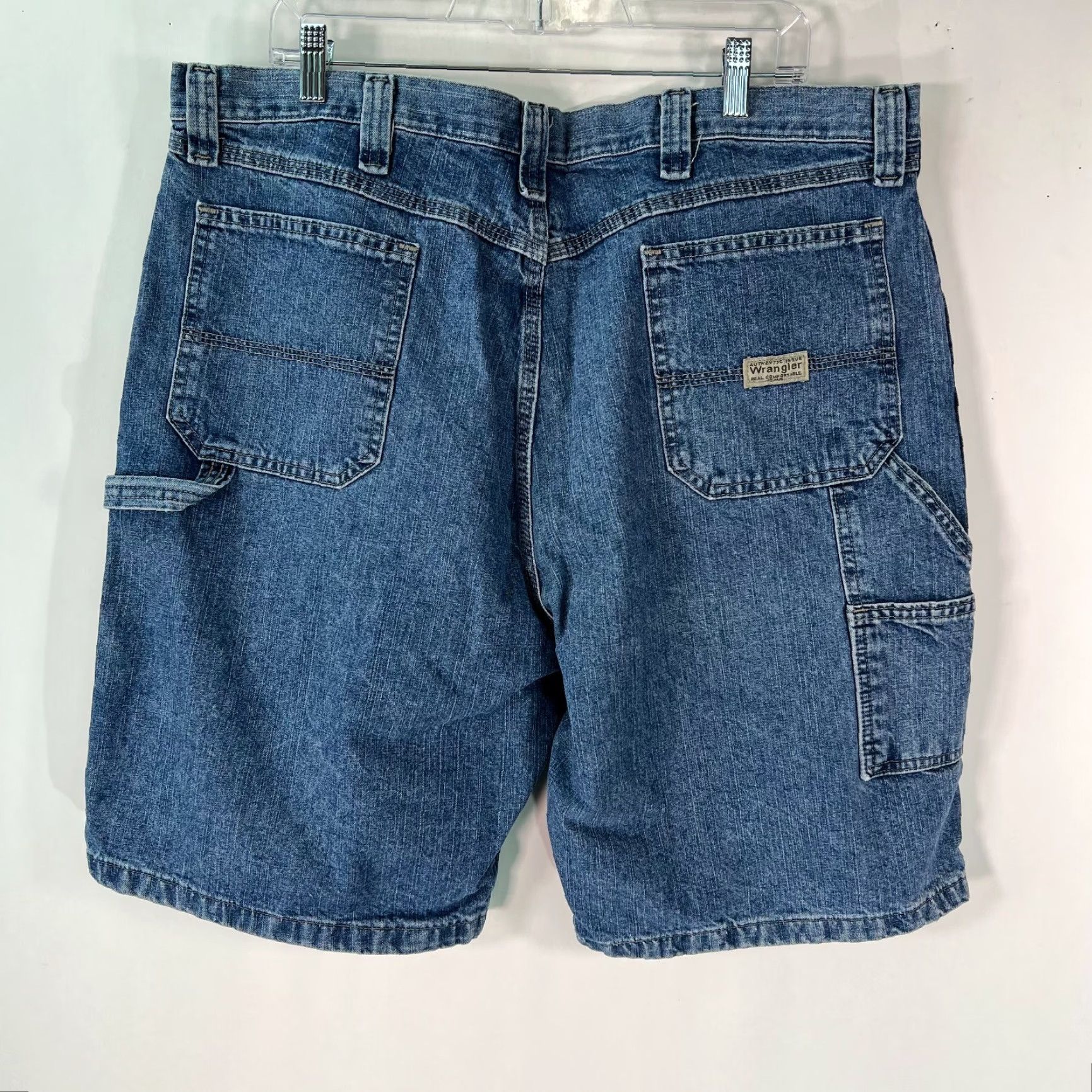 Wrangler Wrangler Mens Flat Front Mid Rise Authentic Casual Blue Denim Shorts Size 40 Size US 40 / EU 56 - 2 Thumbnail