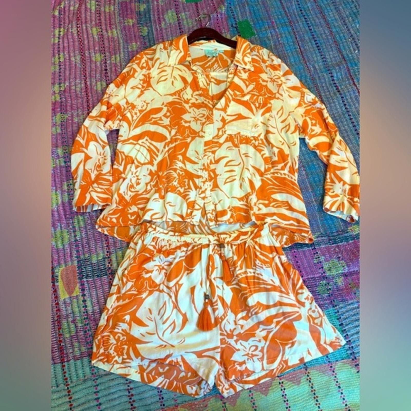 Other Free Destinations XL EUC Resort wear Set EUC Blouse Shorts Size XL / US 12-14 / IT 48-50 - 2 Thumbnail