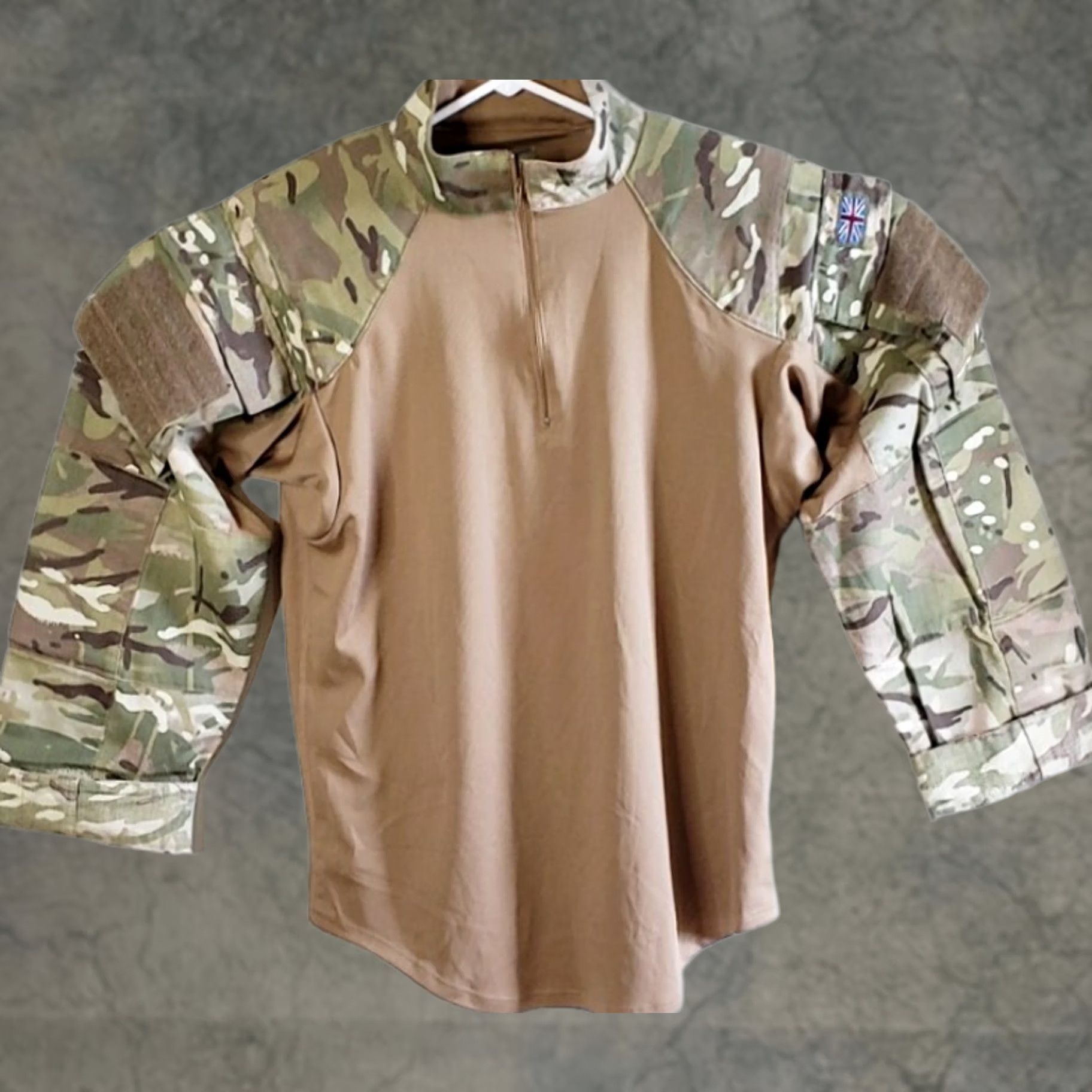 Vintage British Military Issue Men's M Tactical Camo Shirt Padded Elbows Shoulders Flag Size US M / EU 48-50 / 2 - 1 Thumbnail