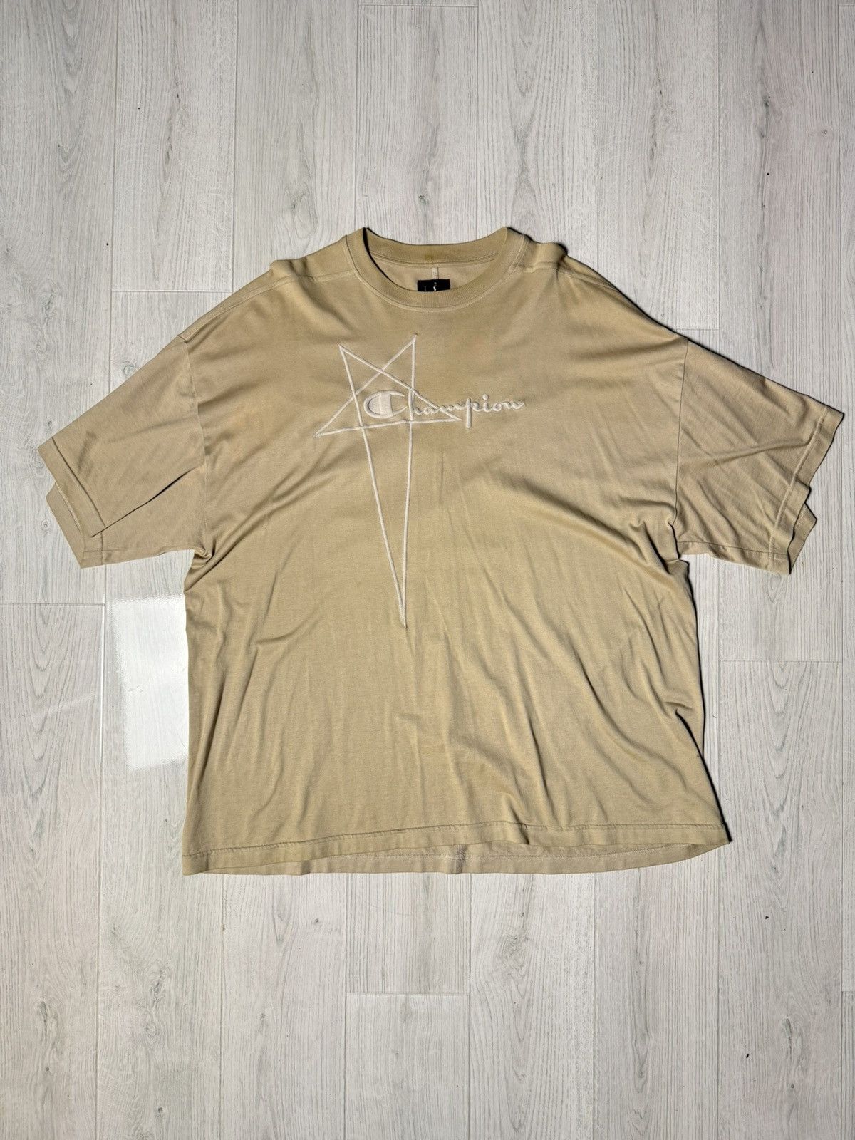 Rick Owens Rick Owens X Champion Tommy T-Shirt Pearl Size US S / EU 44-46 / 1 - 3 Thumbnail