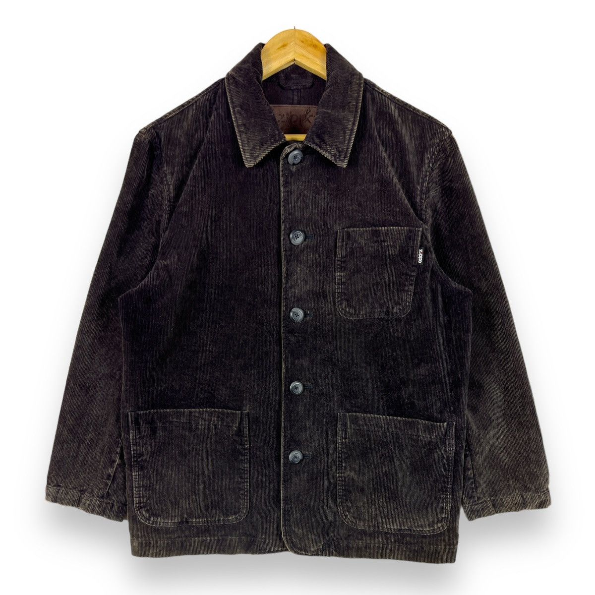 image of Vintage x Workers Zippo Corduroy Chore Jacket - M in Black, Men's (Size Medium)