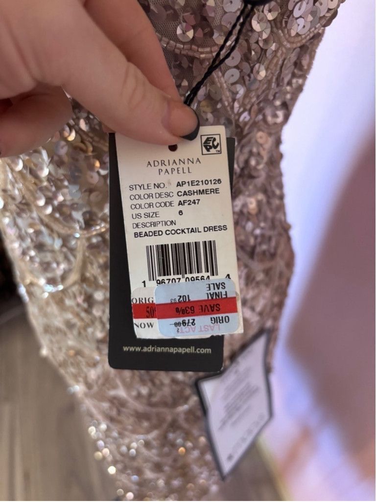 Adrianna Papell Women's Adrianna Papell Gold Cocktail Dress Size 6 Size M / US 6-8 / IT 42-44 - 7 Thumbnail