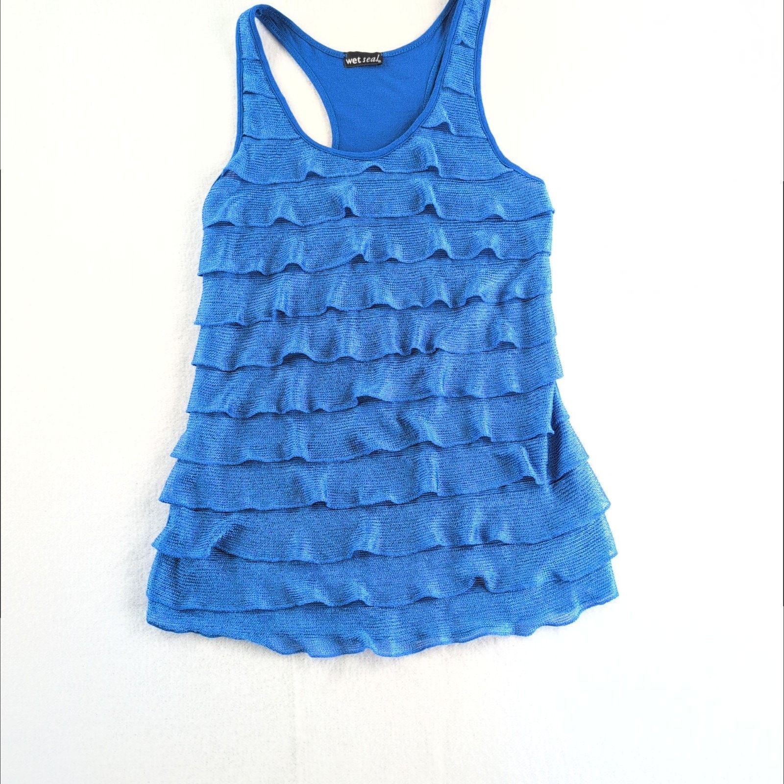 Other Y2K WET SEAL Vintage Metallic Blue Shutter Tank Women's L Size L / US 10 / IT 46 - 1 Thumbnail