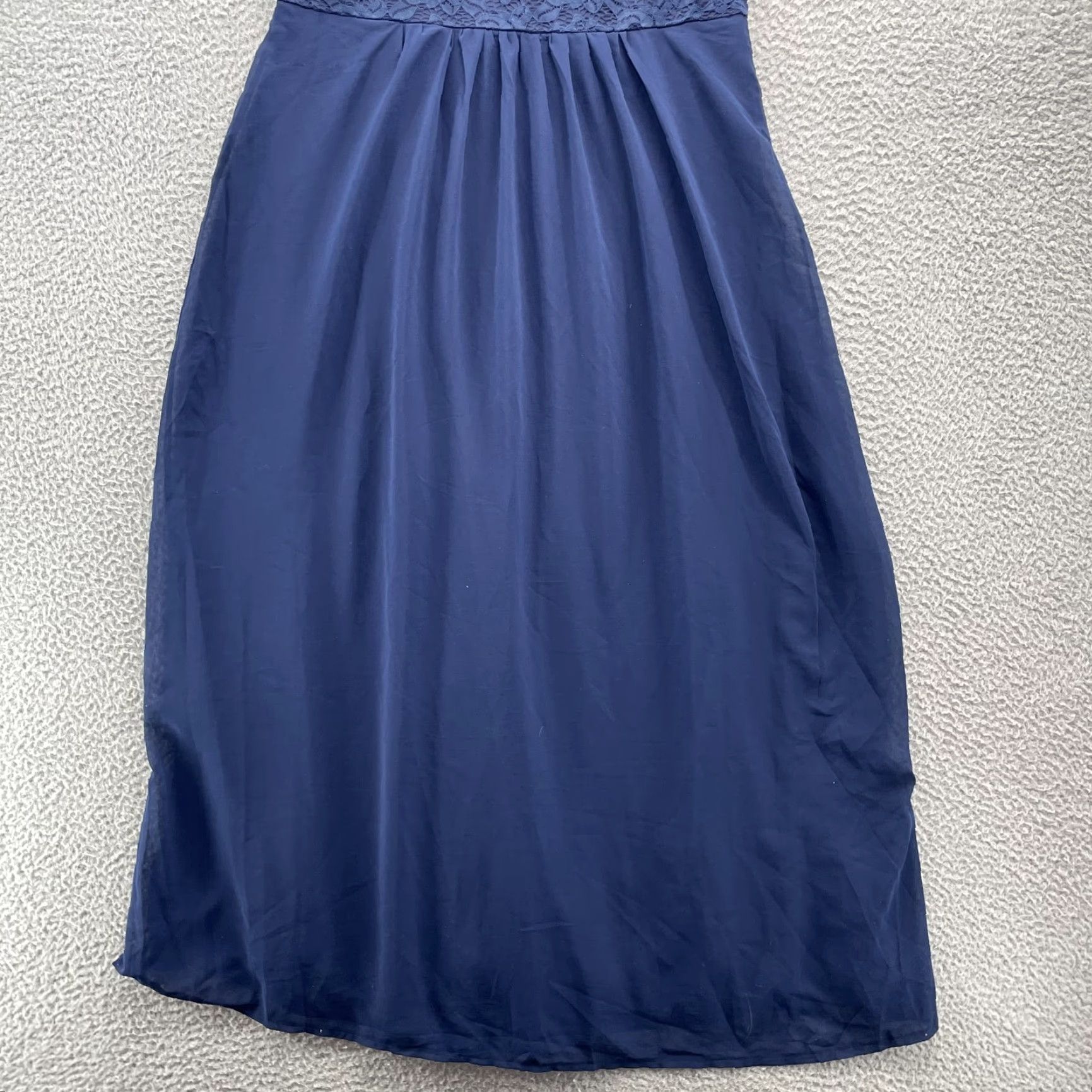 Vintage Nemidor Maxi Dress Women's Curvy 16 Navy Lace Cocktail Party Evening Bridesmaid Dress Size XXL / US 16-18 / IT 52-54 - 4 Thumbnail