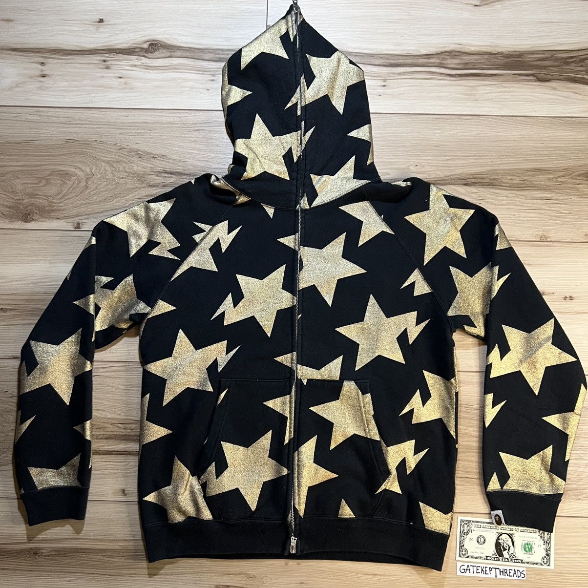 Bape BAPE Black White Bapesta Star pattern Relax Full Zip Hoodie