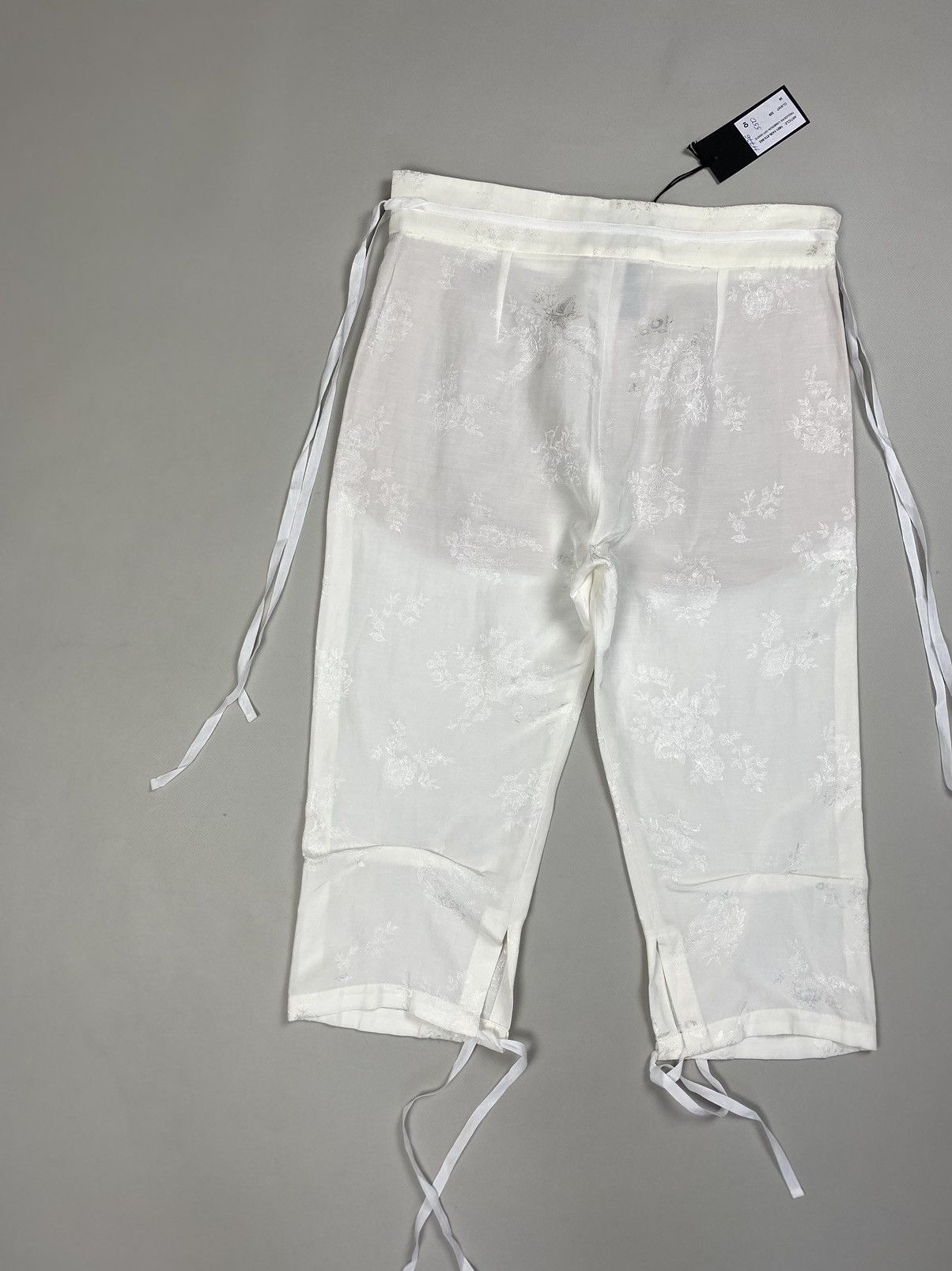 Ann Demeulemeester Ann Demeulemeester linen blend patterned cropped pants Size 25" / US 0 / IT 36 - 19 Thumbnail
