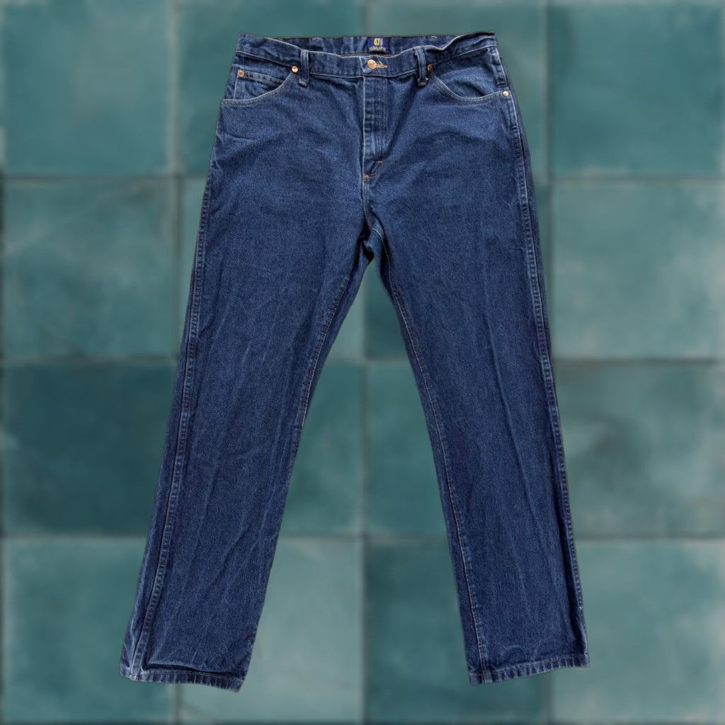 Wrangler Wrangler Cowboy Cut Jeans Mens 37x34 Blue Regular Fit Denim 47MWZ Western Rodeo Wrangler 47MWZ Regular Fit Jeans Blue Denim Cowboys Size US 37 - 1 Thumbnail