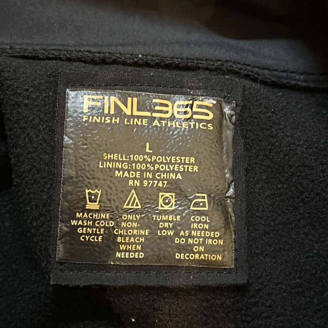 Vintage Finish Line Jacket Black Fleece Coat Full Zip L Large Women Pea Coat - FNL365 Size L / US 10 / IT 46 - 6 Thumbnail